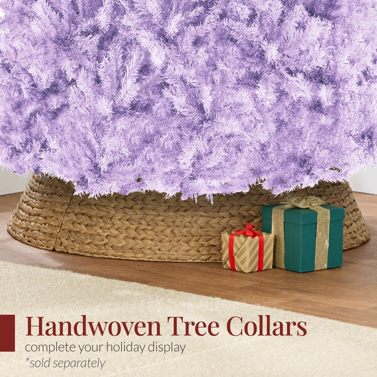 Artificial Lavender Christmas Tree, Unlit Pine Design w/Easy Assembly