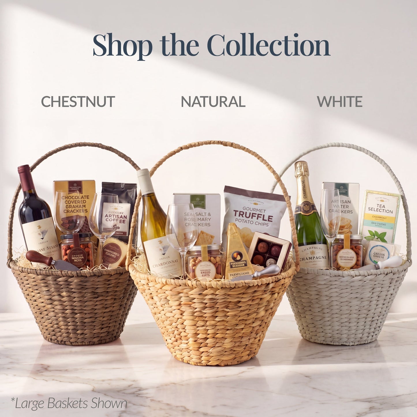Handwoven Medium Mother's Day Gift Basket, 20in Basket w/Collapsible Handle