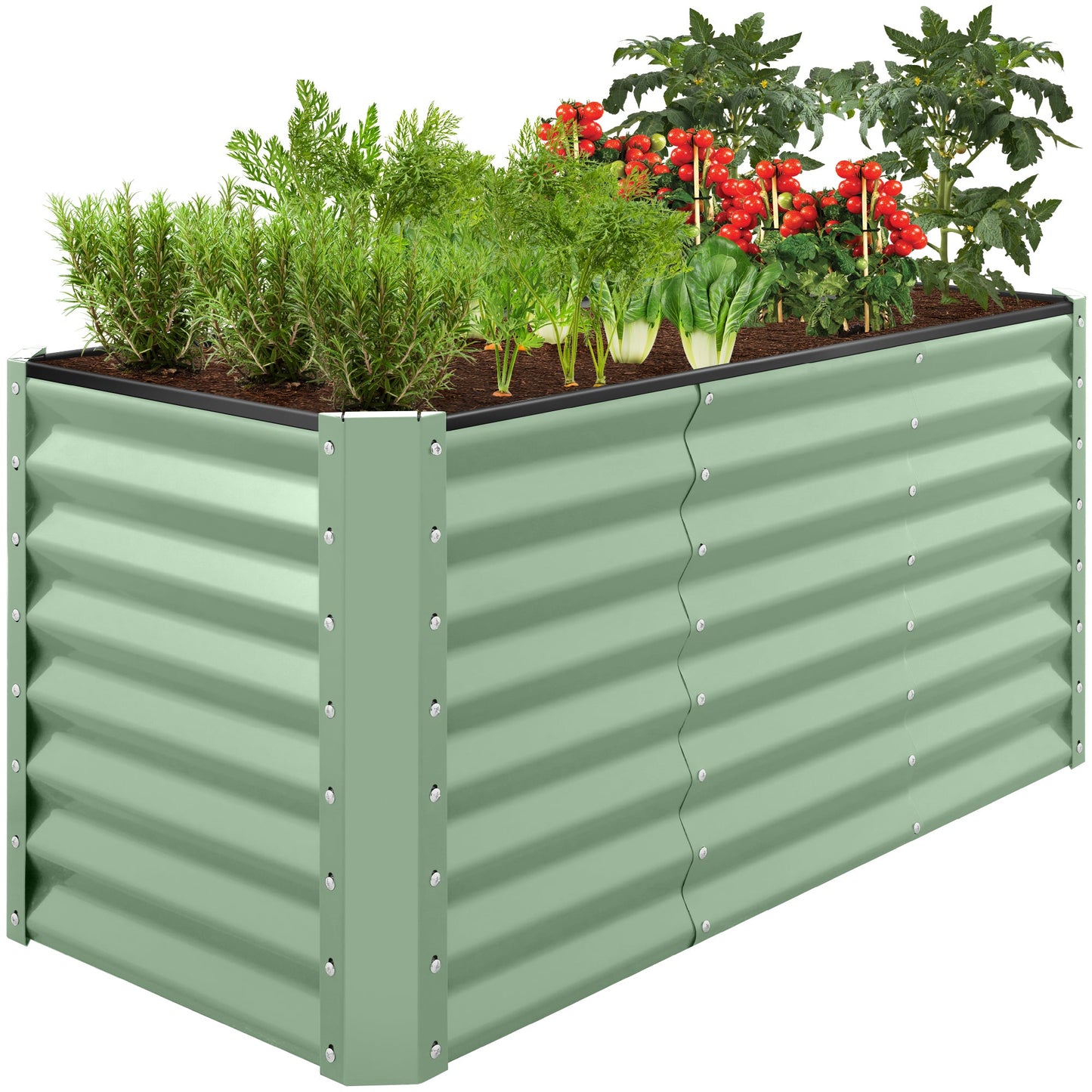 4x2x2FT Outdoor Steel Garden Bed for Vegetables, Flowers & Herbs