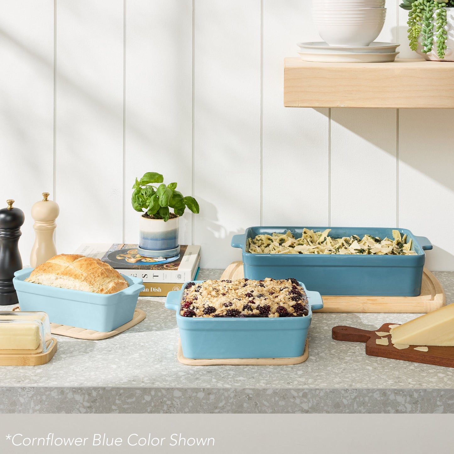 3-Piece Ceramic Bakeware Set, Stoneware Baking Dishes, Casserole Serving Set