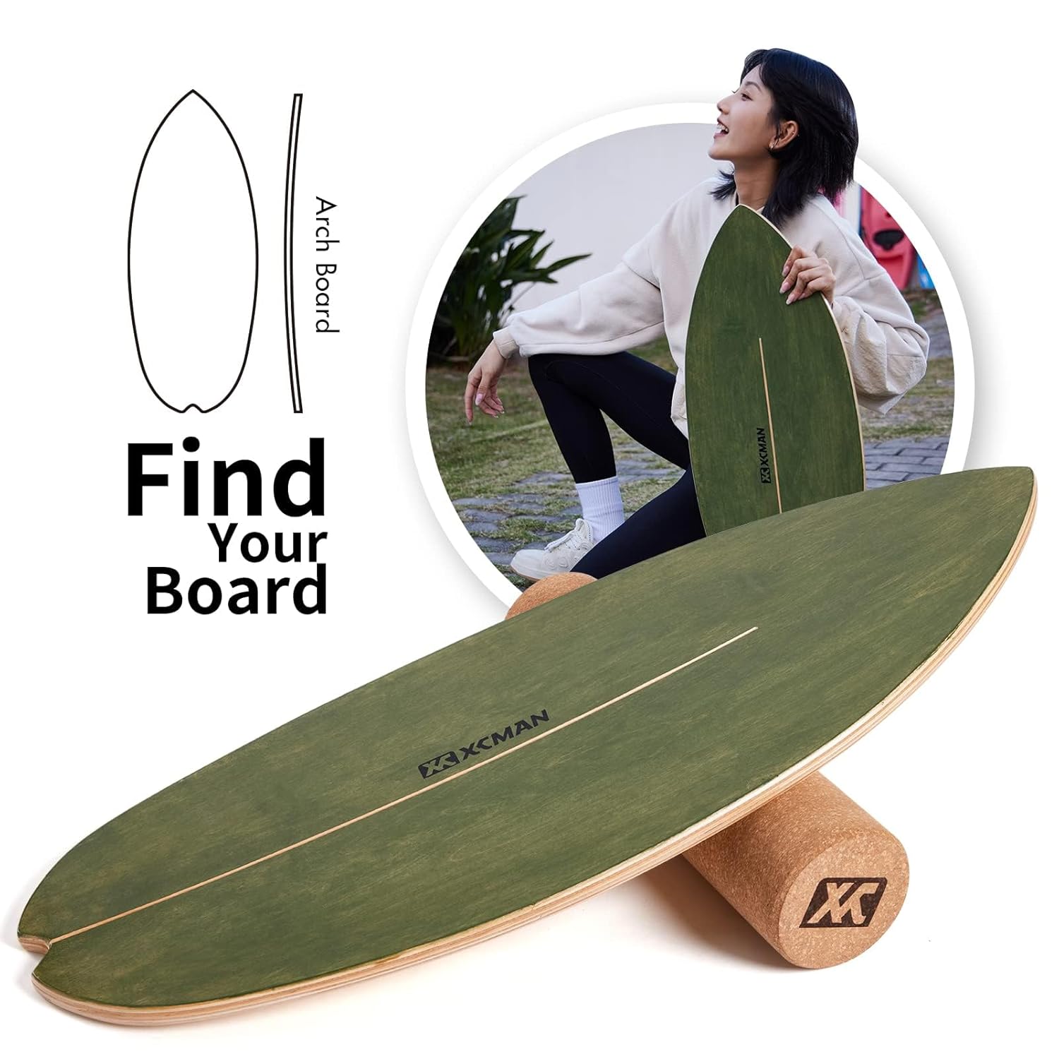 Surf Balance Board with Roller — Holds 350 lbs - Image 2