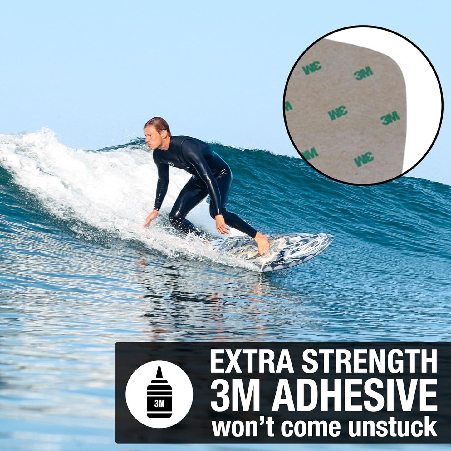 3-Piece Surfboard Traction Pad — Maximum Grip - Image 5