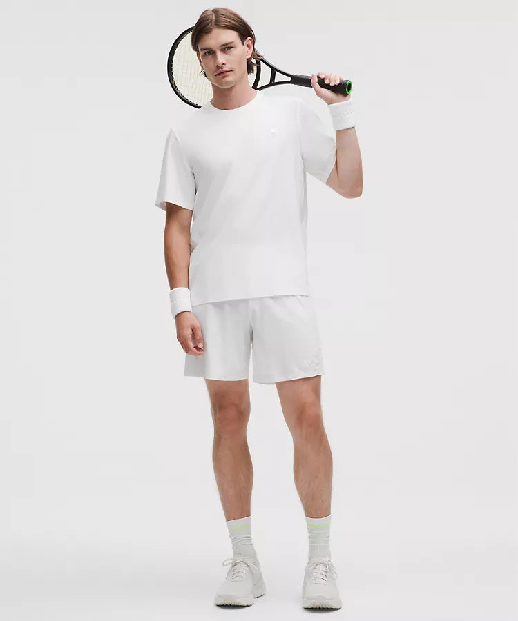 UV-Protective Striped Mesh Tennis T-Shirt