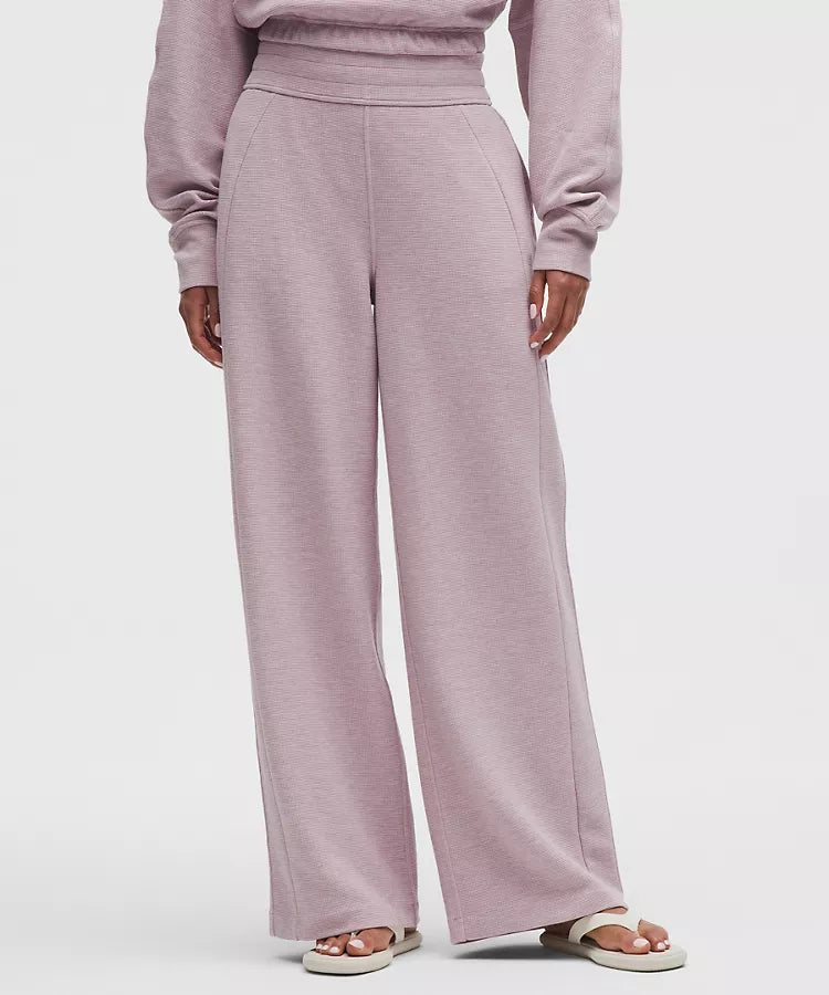 Scuba Mid-Rise Wide-Leg Pant Waffle
