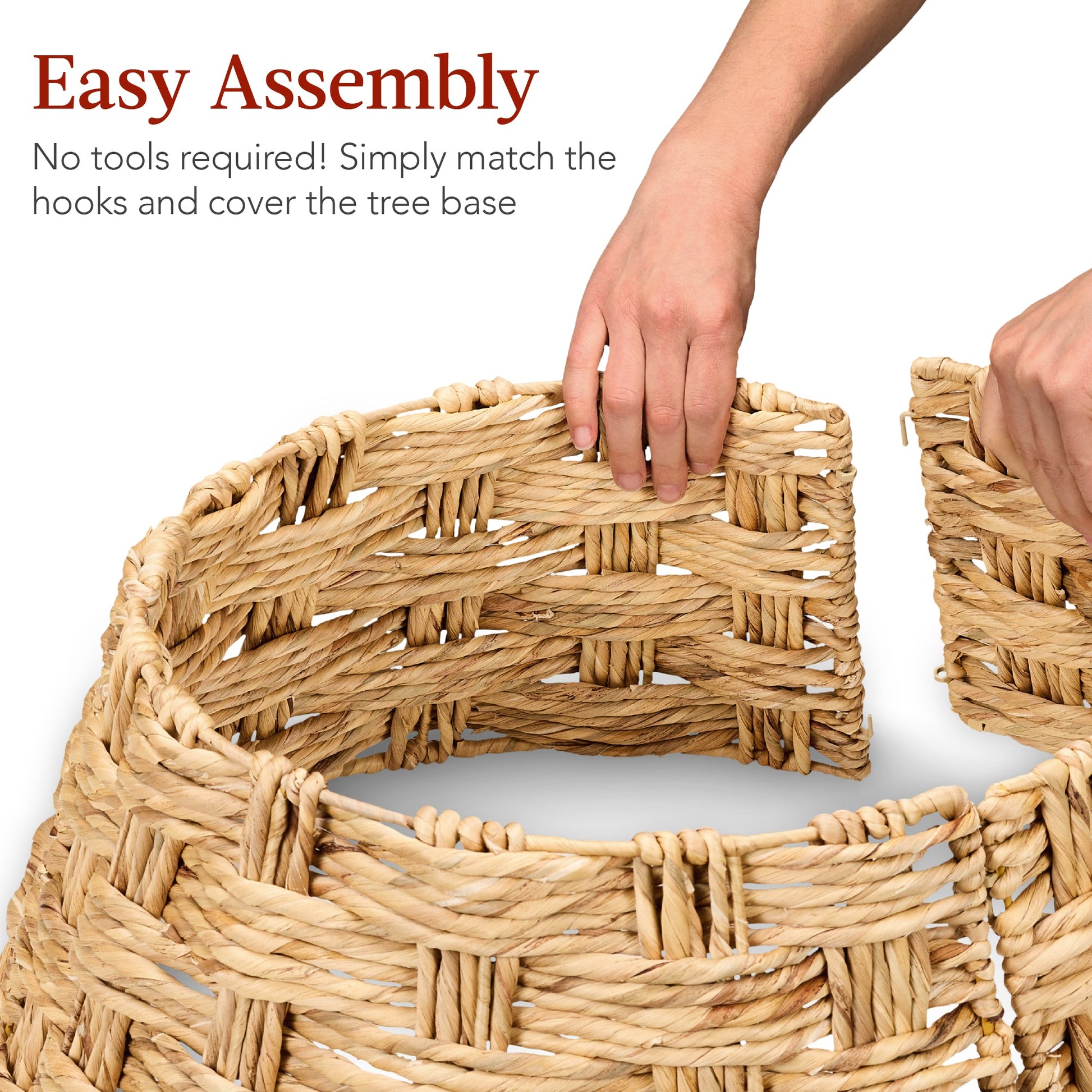 Basket Woven Hyacinth Christmas Holiday Tree Collar - 24in
