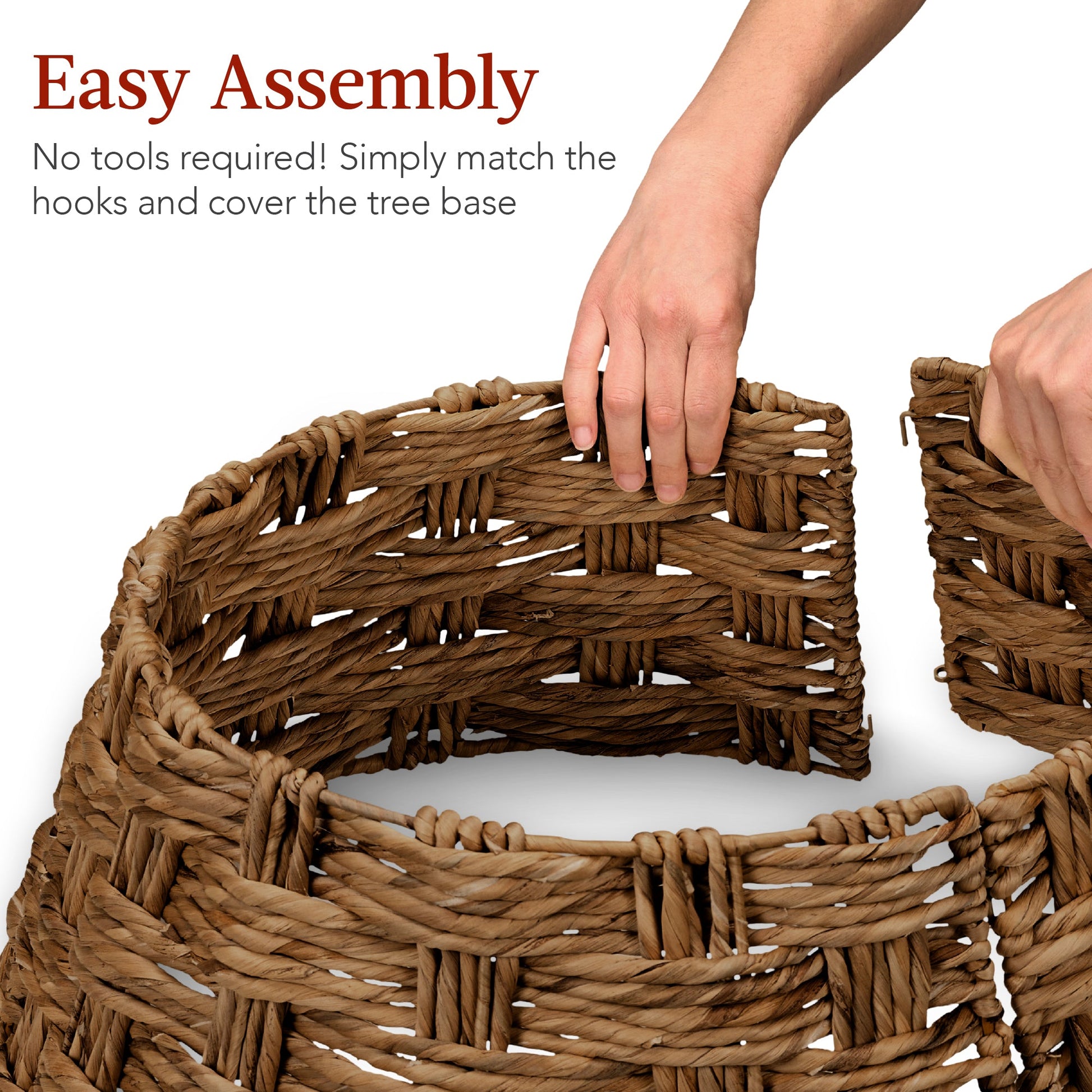 Basket Woven Hyacinth Christmas Holiday Tree Collar - 24in