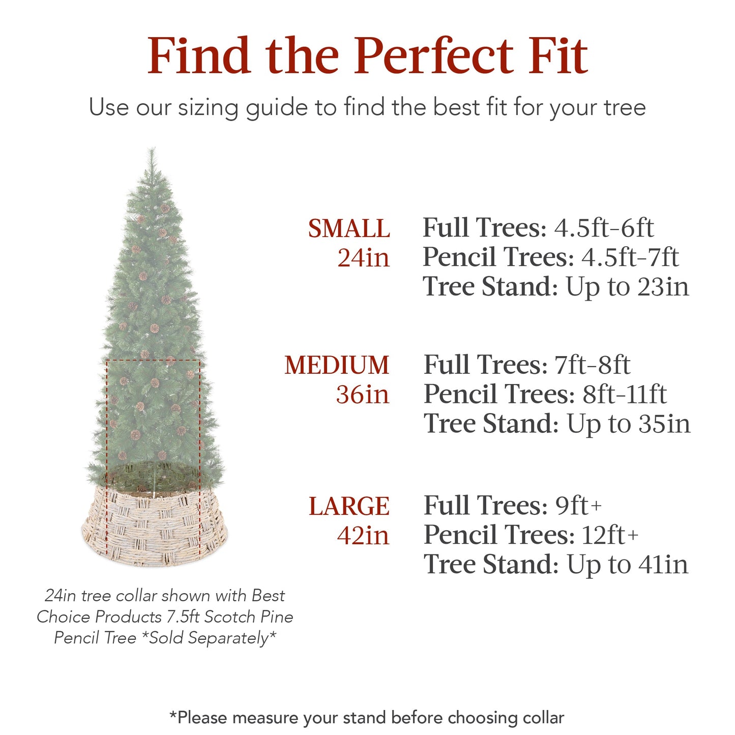 Basket Woven Hyacinth Christmas Holiday Tree Collar - 24in