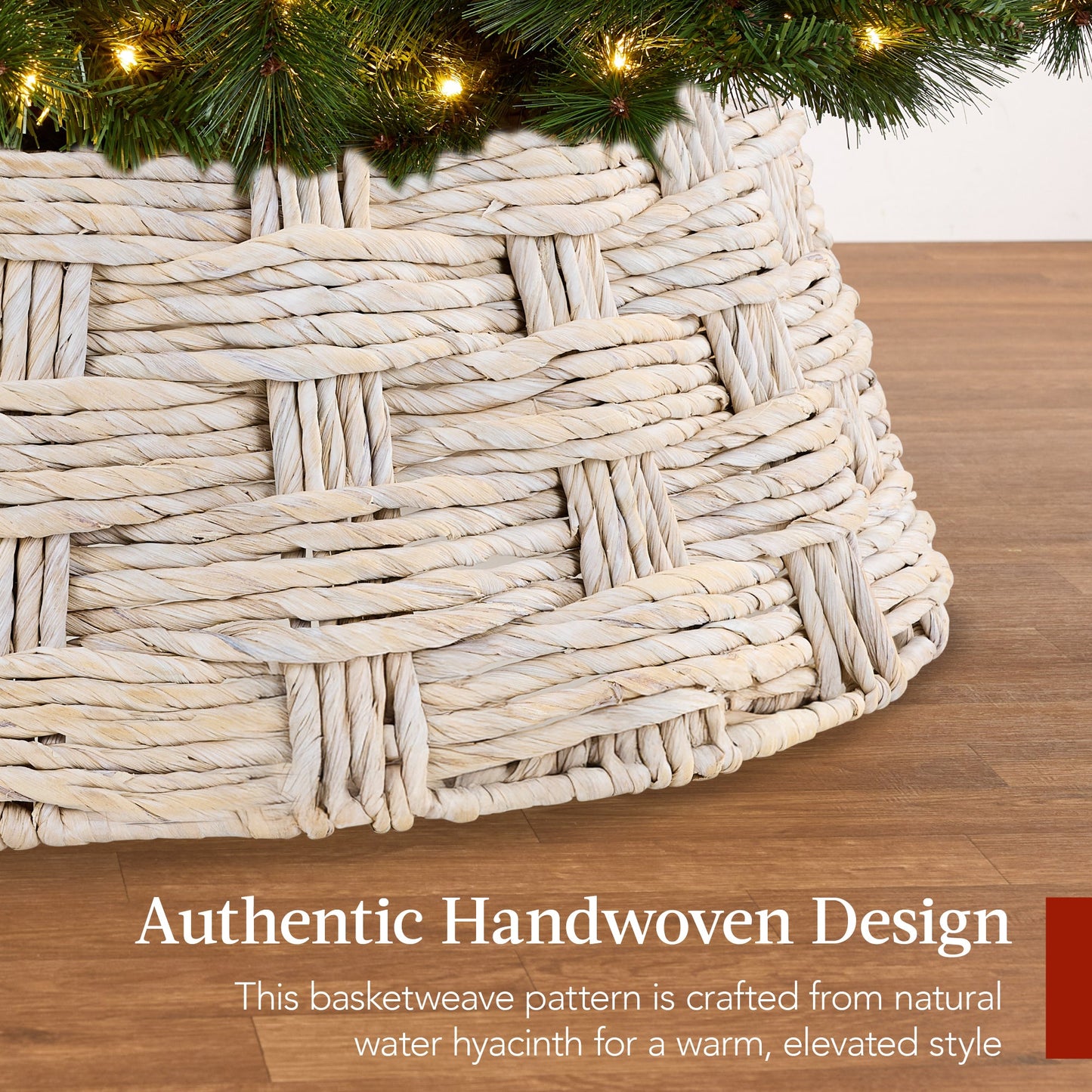 Basket Woven Hyacinth Christmas Holiday Tree Collar - 36in
