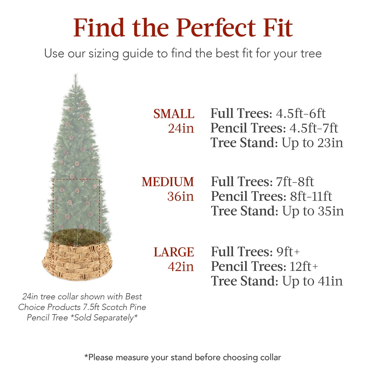 Basket Woven Hyacinth Christmas Holiday Tree Collar - 42in