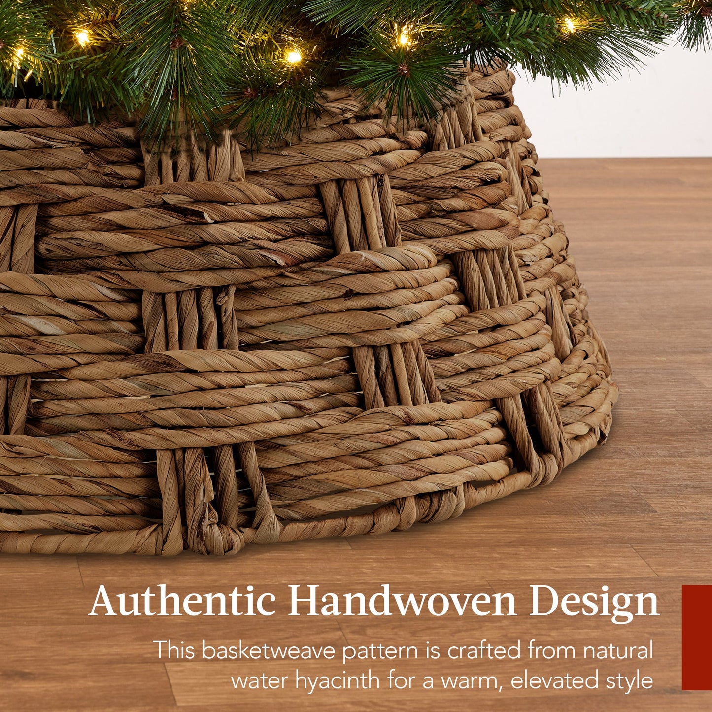 Basket Woven Hyacinth Christmas Holiday Tree Collar - 42in