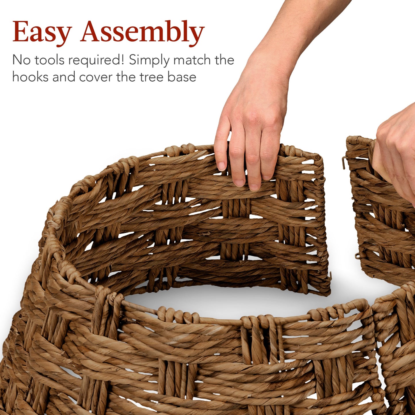 Basket Woven Hyacinth Christmas Holiday Tree Collar - 42in