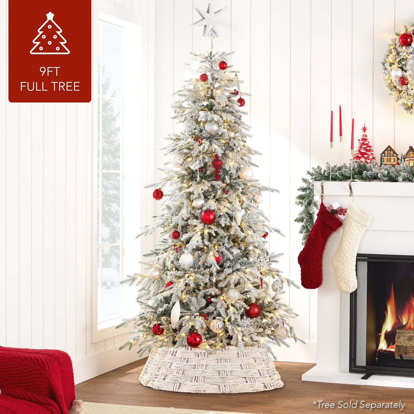 Basket Woven Hyacinth Christmas Holiday Tree Collar - 42in