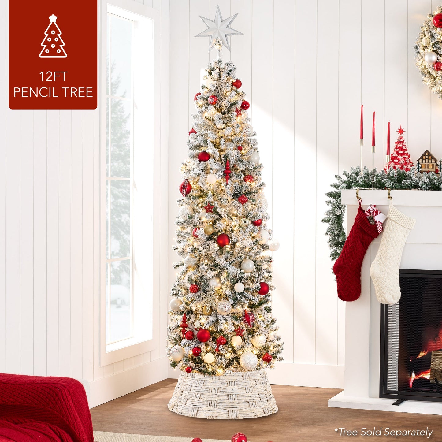 Basket Woven Hyacinth Christmas Holiday Tree Collar - 42in