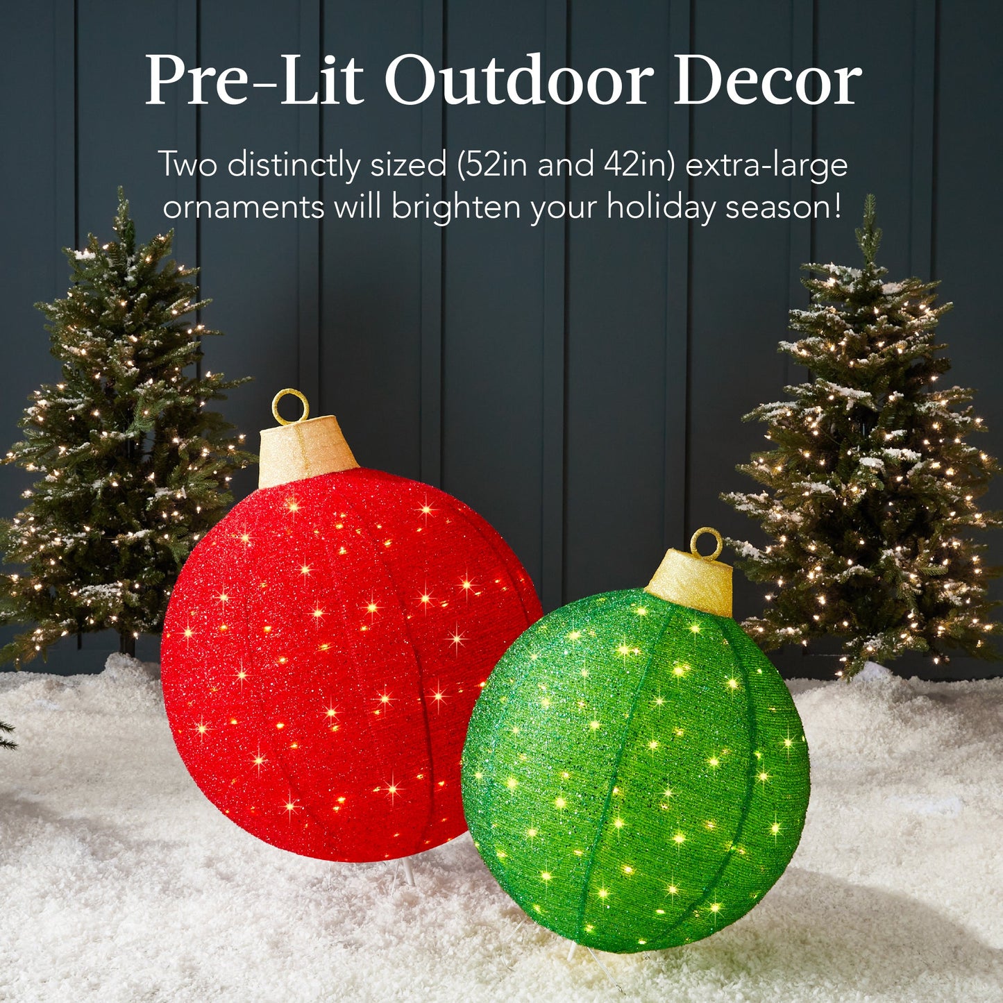 2pc Lighted Pop-Up Christmas Ornaments Decoration w/ 220 LED Lights, Stand