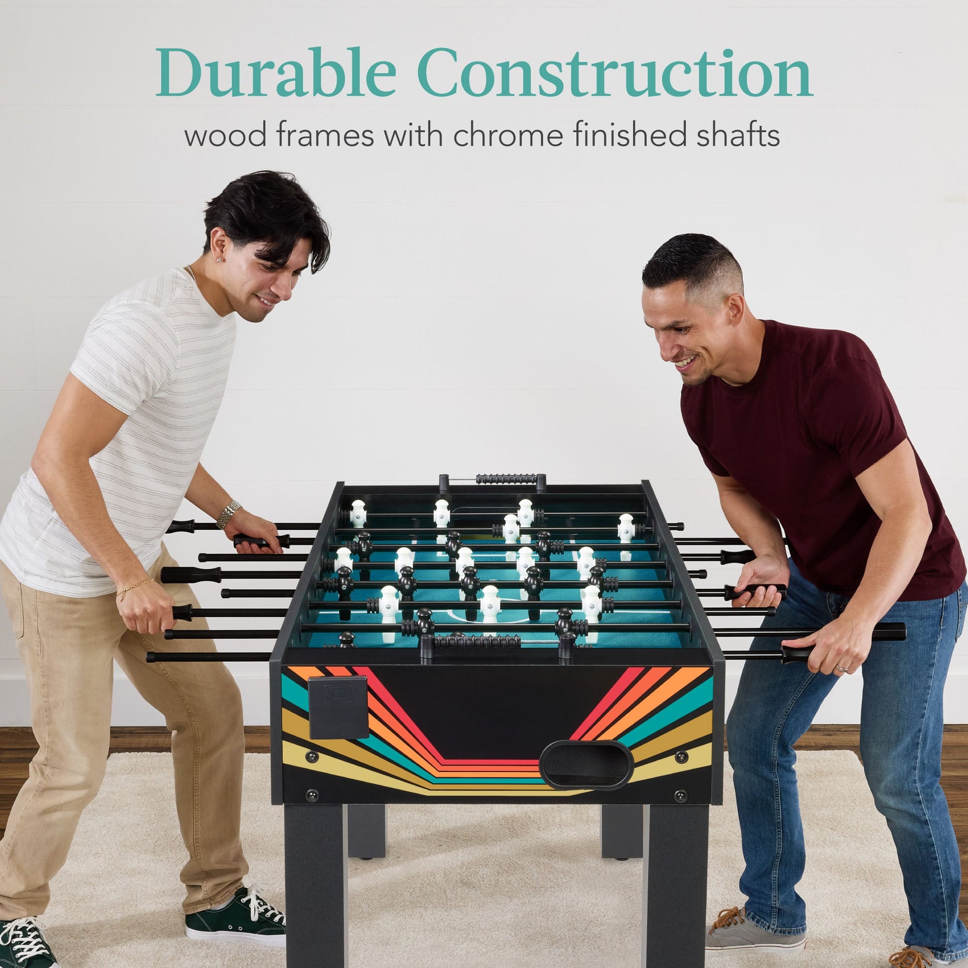 Large Full-Size Foosball Table w/ 2 Balls, 2 Cup Holders - 54in