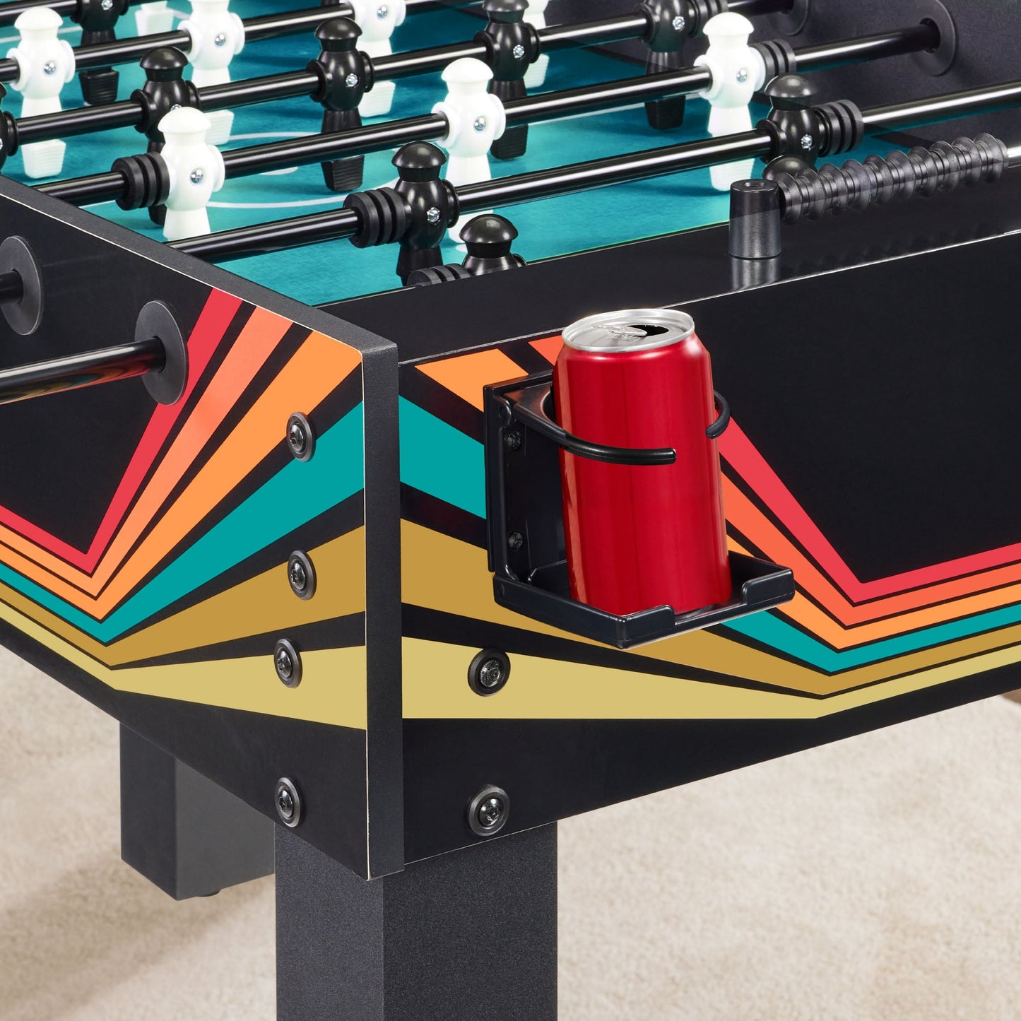 Large Full-Size Foosball Table w/ 2 Balls, 2 Cup Holders - 54in
