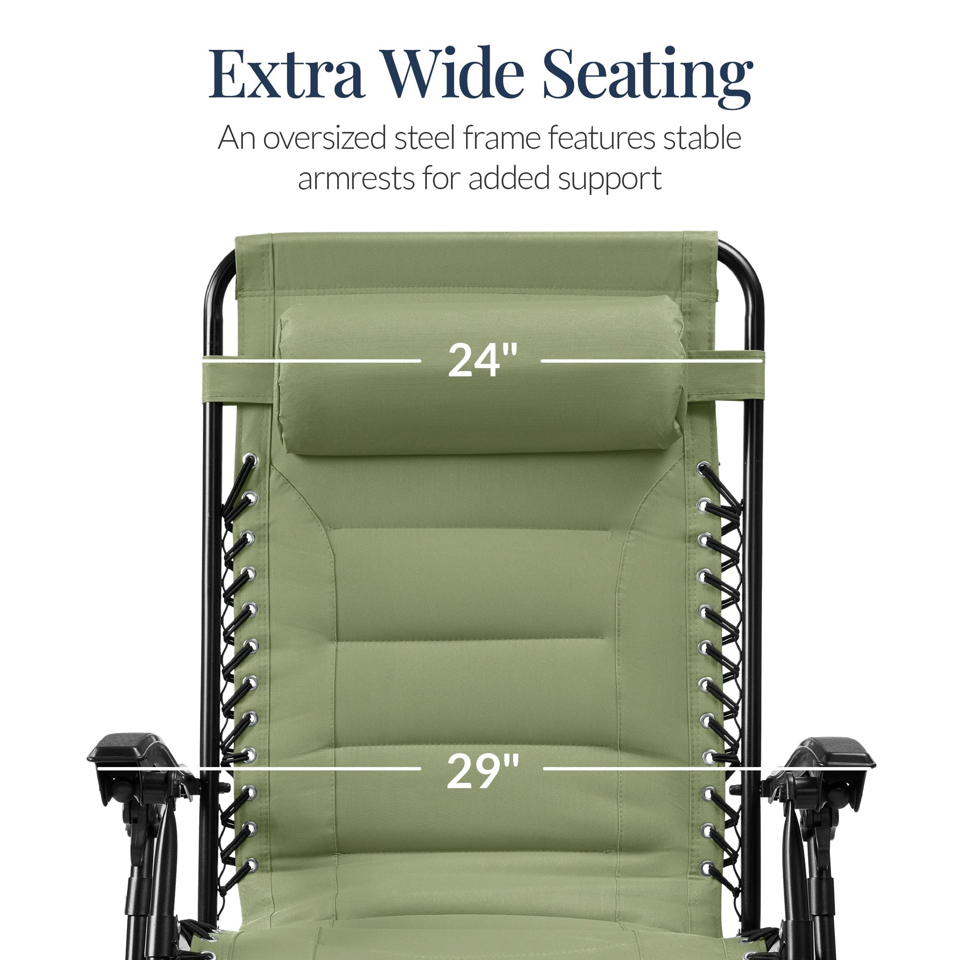Oversized Padded Zero Gravity Chair, Folding Recliner w/ Headrest, Side Tray