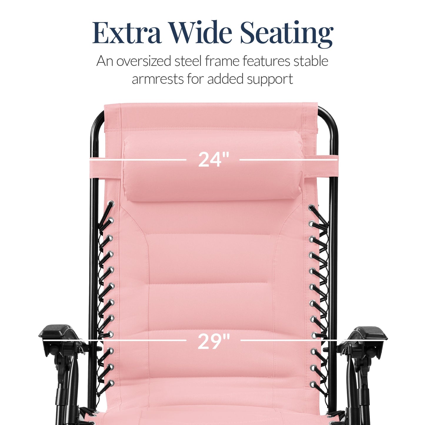 Oversized Padded Zero Gravity Chair, Folding Recliner w/ Headrest, Side Tray