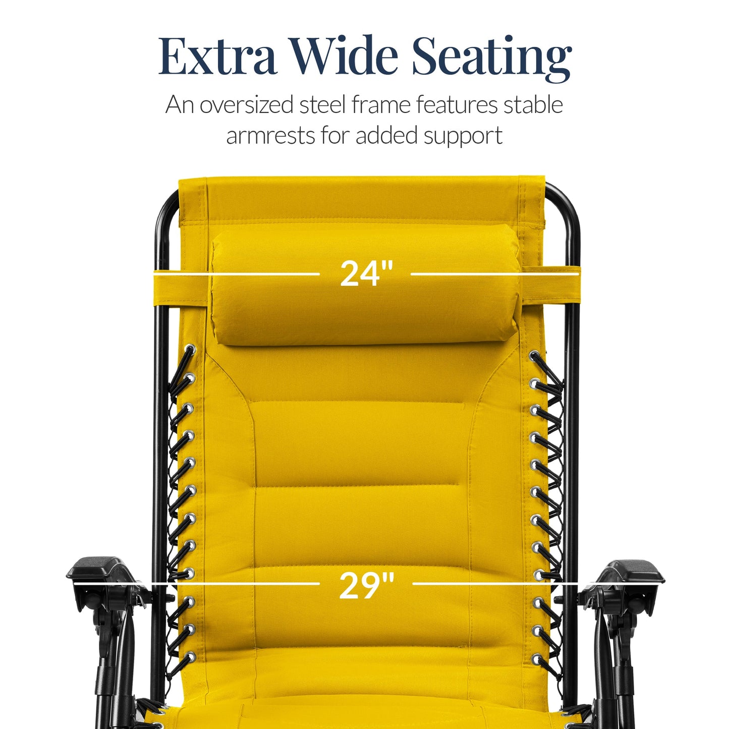 Oversized Padded Zero Gravity Chair, Folding Recliner w/ Headrest, Side Tray