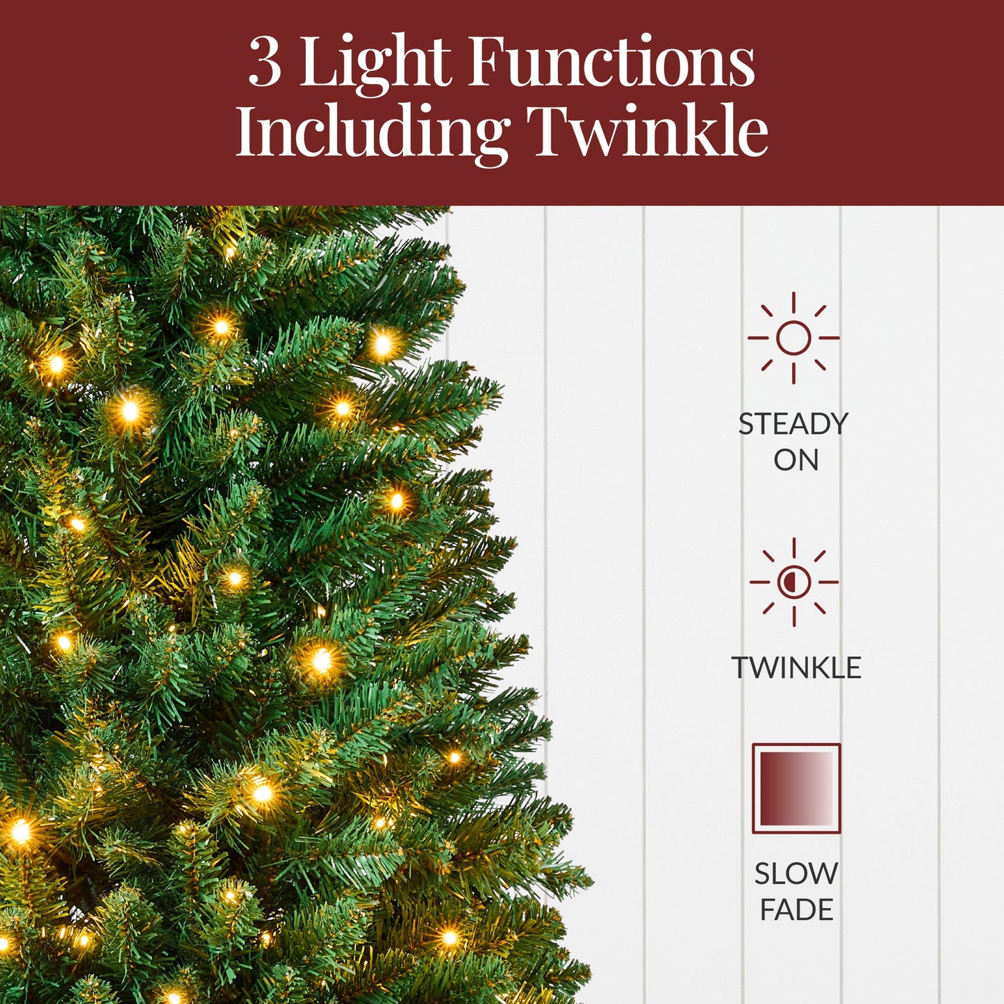 Pre-Lit Potted Christmas Tree w/ Twinkling White LEDs