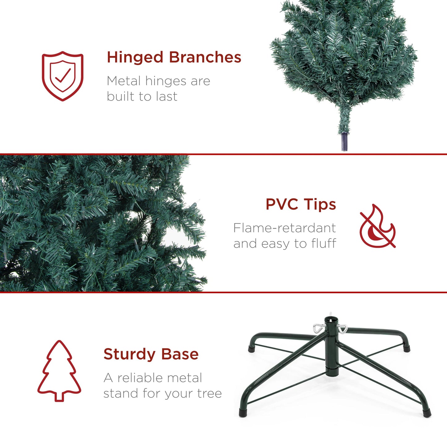 Unlit Artificial Blue Spruce Christmas Tree, w/Easy Assembly