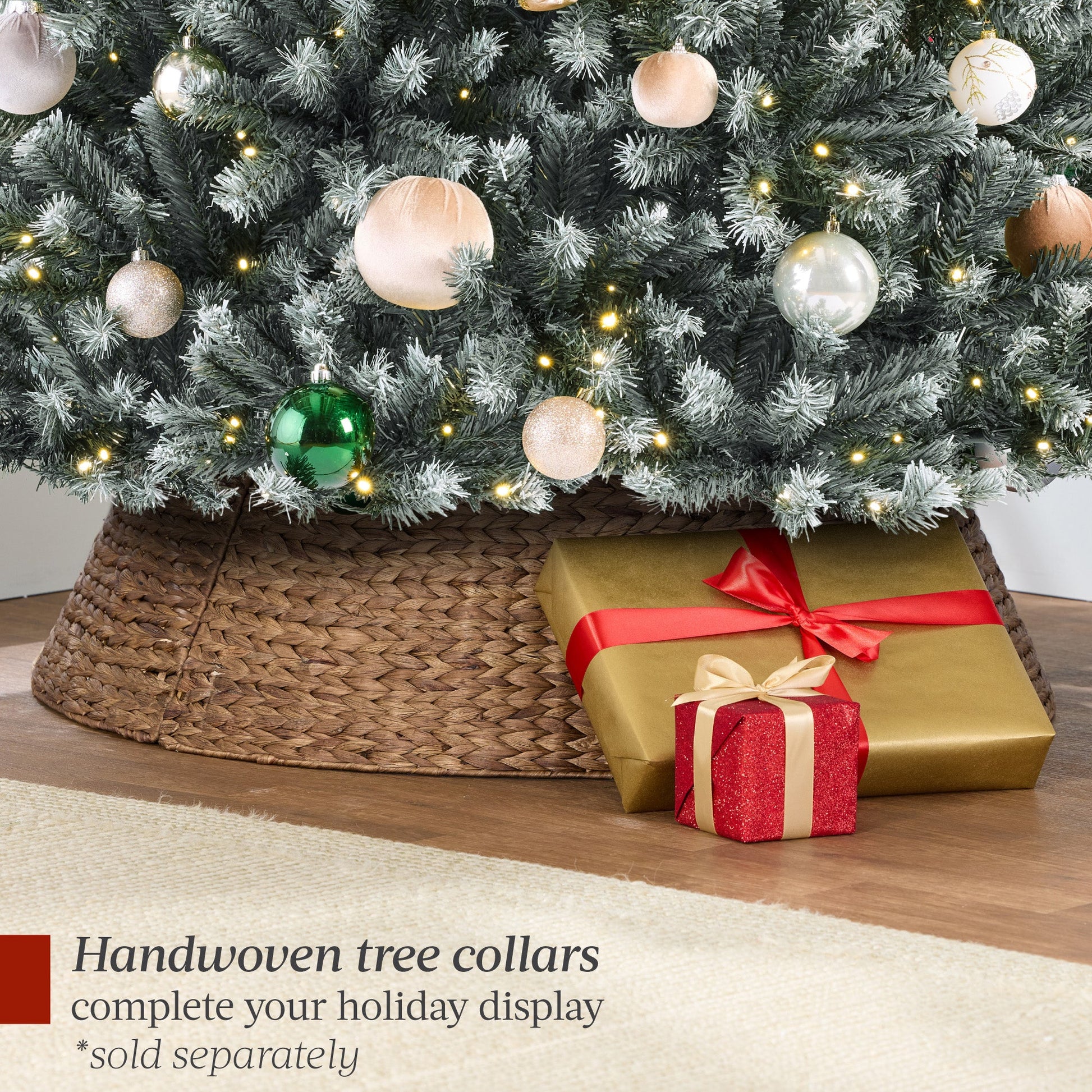 Pre-Lit Frosted Artificial Blue Spruce Christmas Tree, w/Easy Assembly