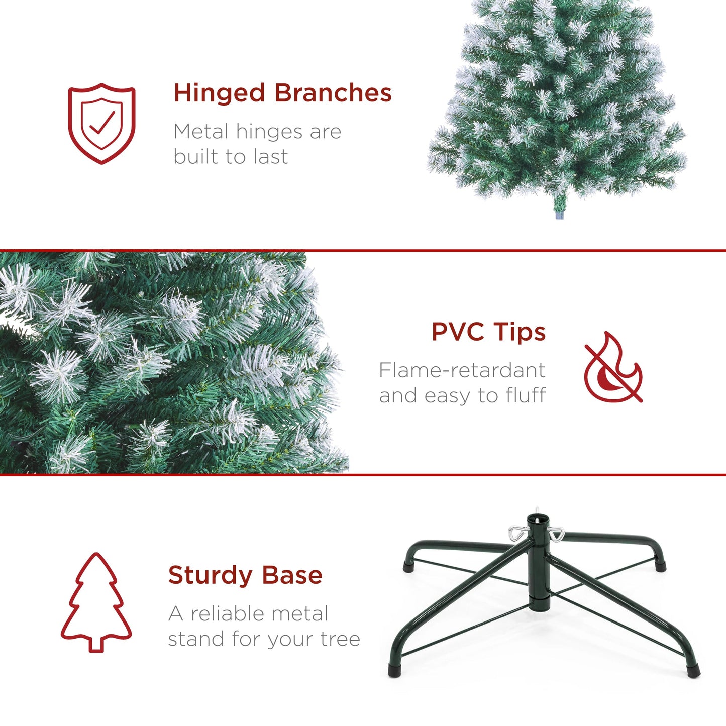 Unlit Frosted Artificial Blue Spruce Christmas Tree, w/Easy Assembly