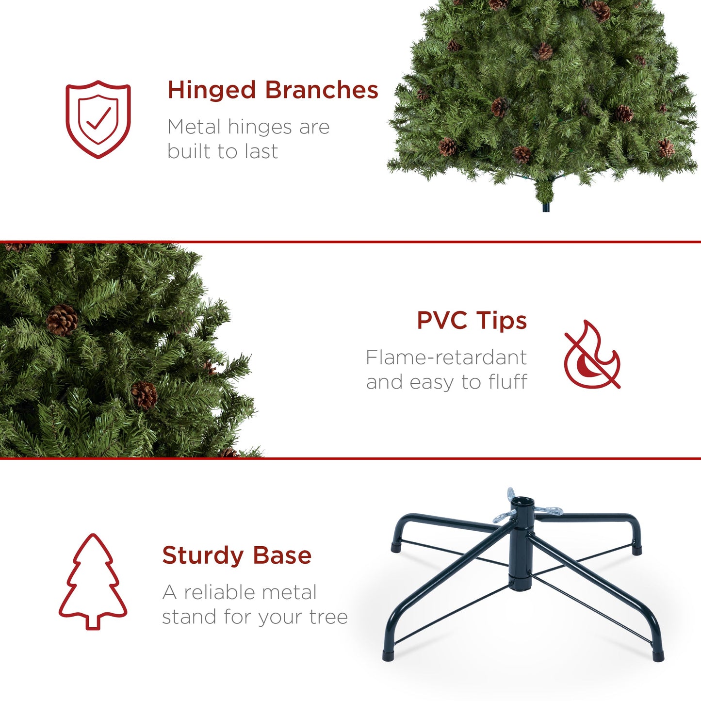 Pre-Decorated Christmas Tree w/ Pinecones