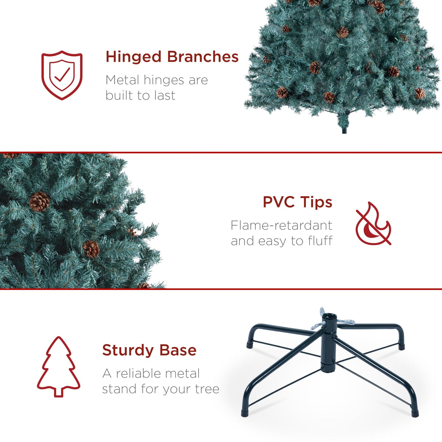 Pre-Decorated Christmas Tree w/ Pinecones