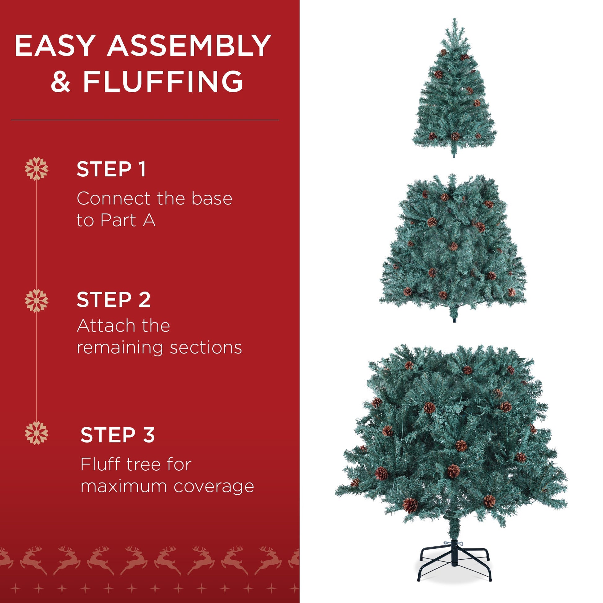 Pre-Decorated Christmas Tree w/ Pinecones
