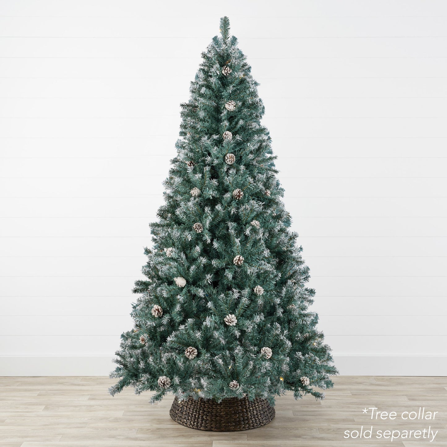 Pre-Decorated Christmas Tree w/ Pinecones, Flocked Branch Tips