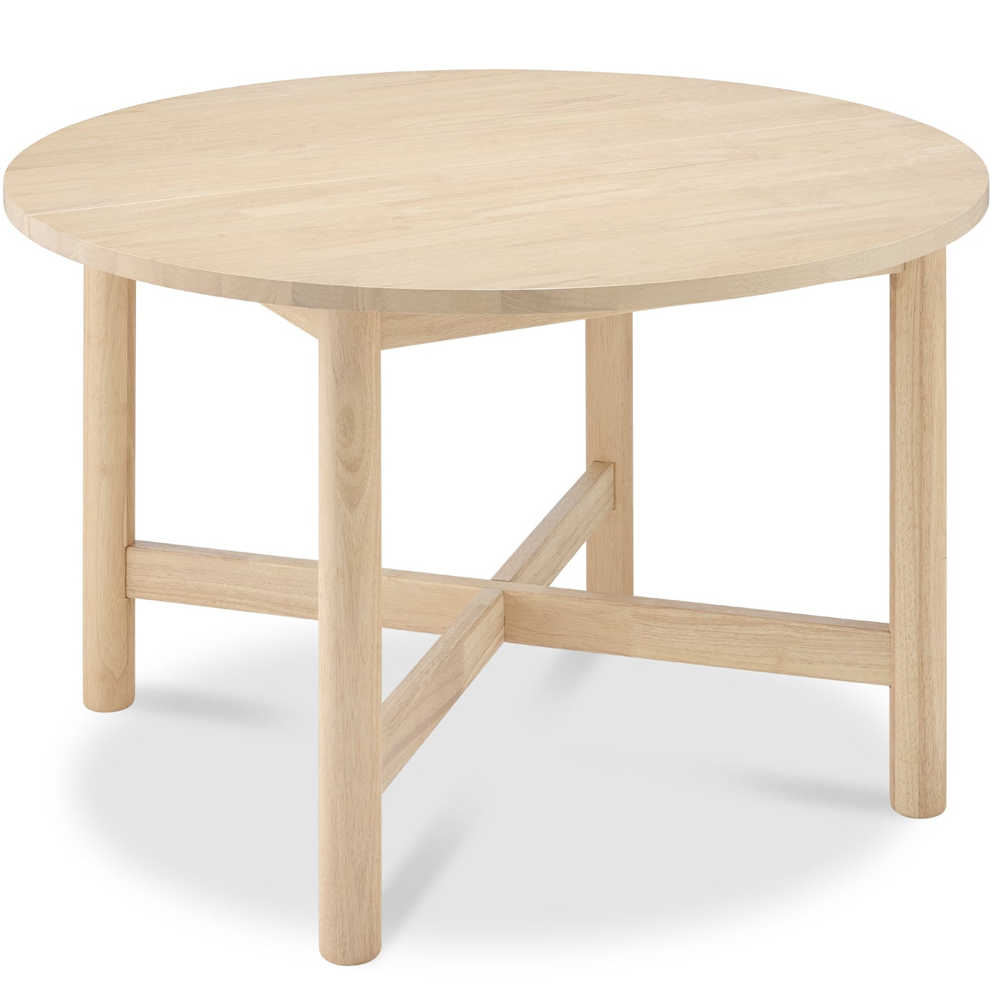 47in Round Solid Wood Dining Table, Modern Farmhouse Table For 4