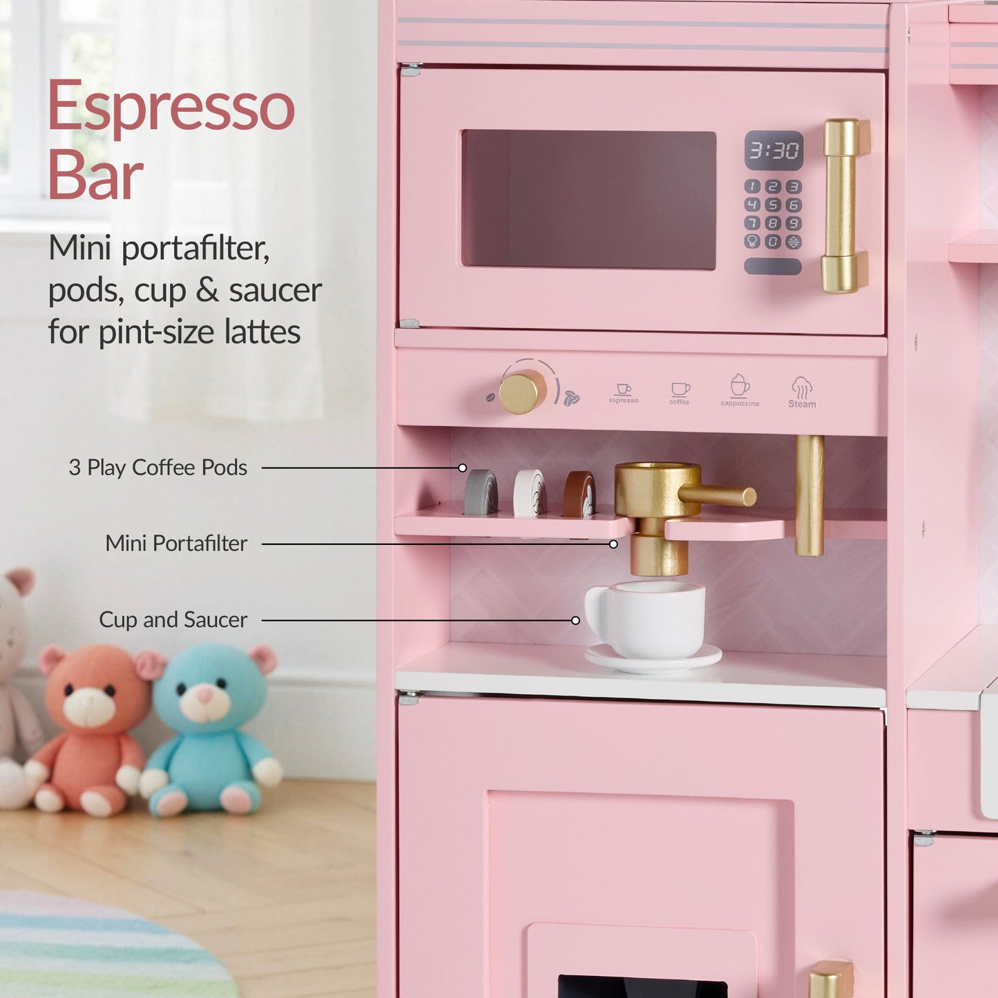 Pretend Play Kitchen with Espresso Machine