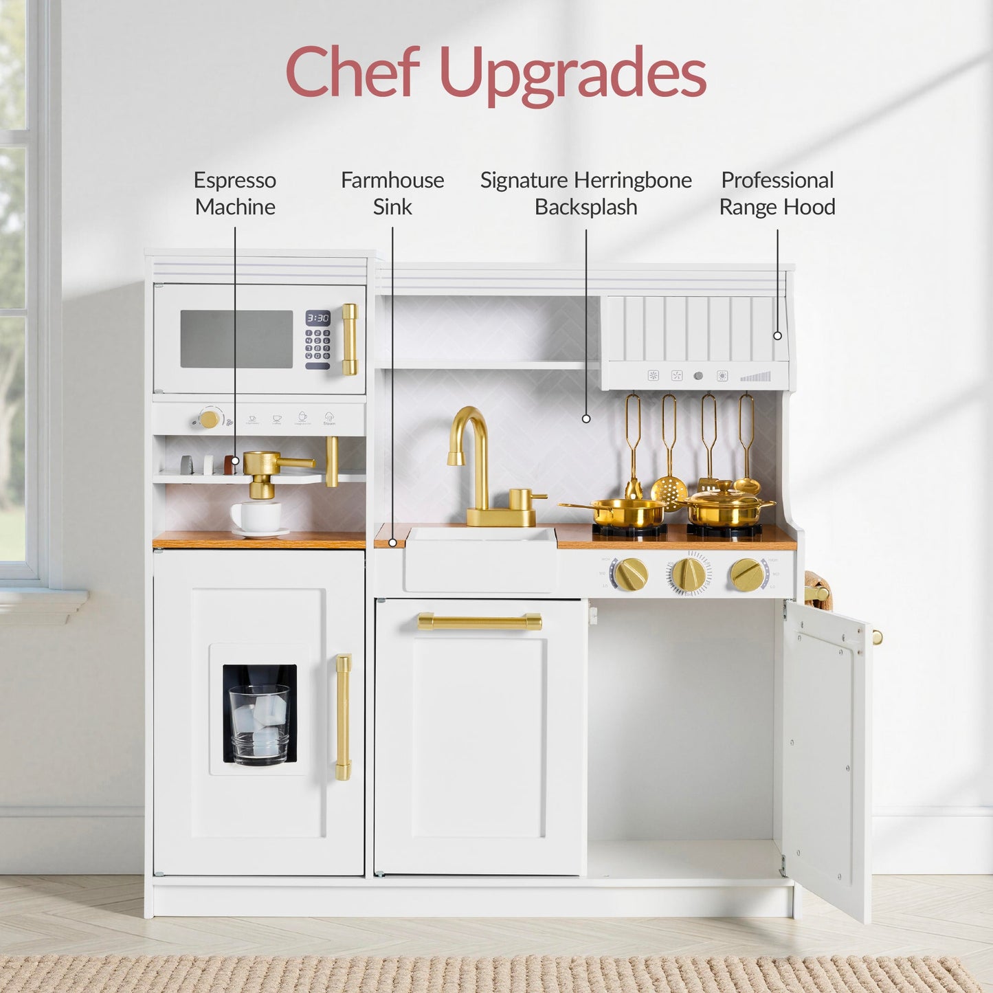 Pretend Play Kitchen with Espresso Machine