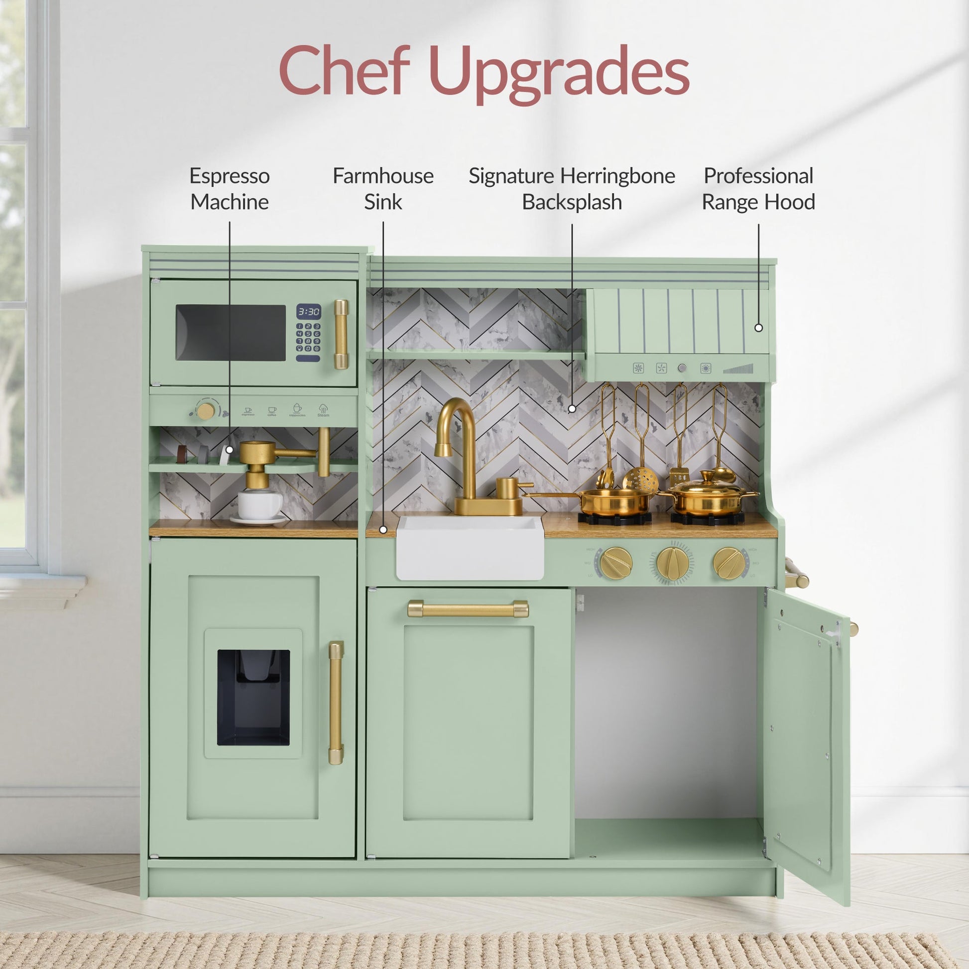 Pretend Play Kitchen with Espresso Machine