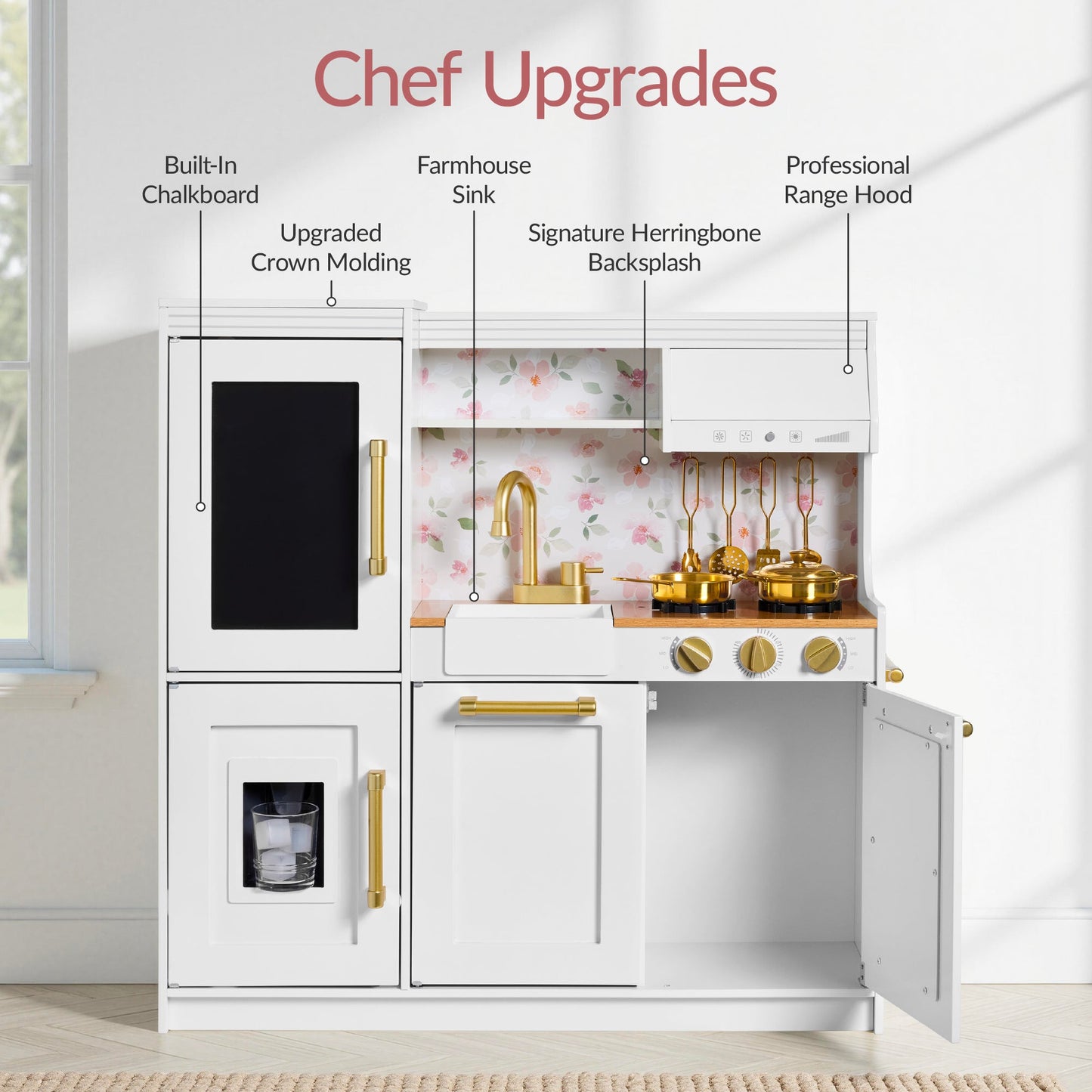 Pretend Play Kitchen with Framed Chalkboard