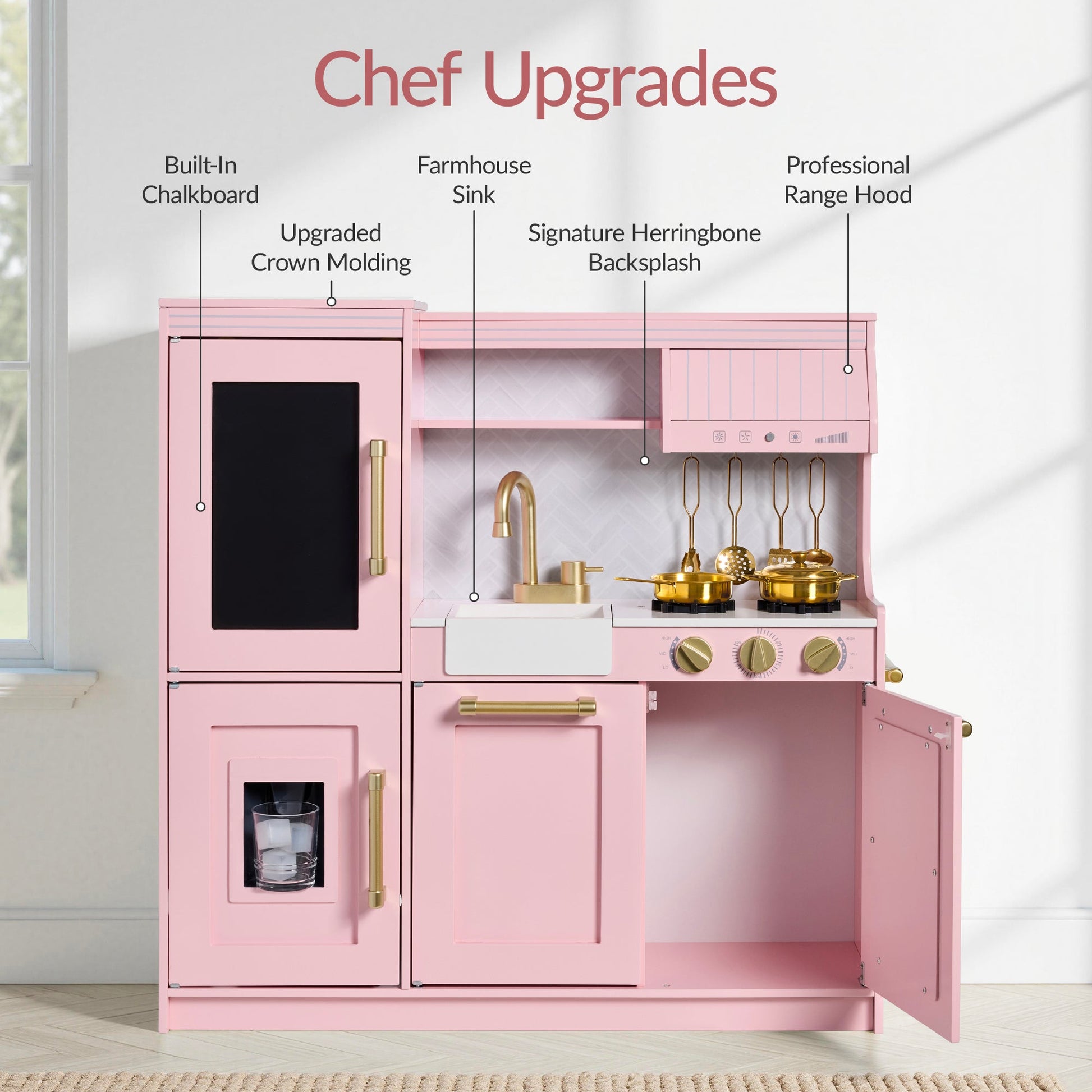 Pretend Play Kitchen with Framed Chalkboard
