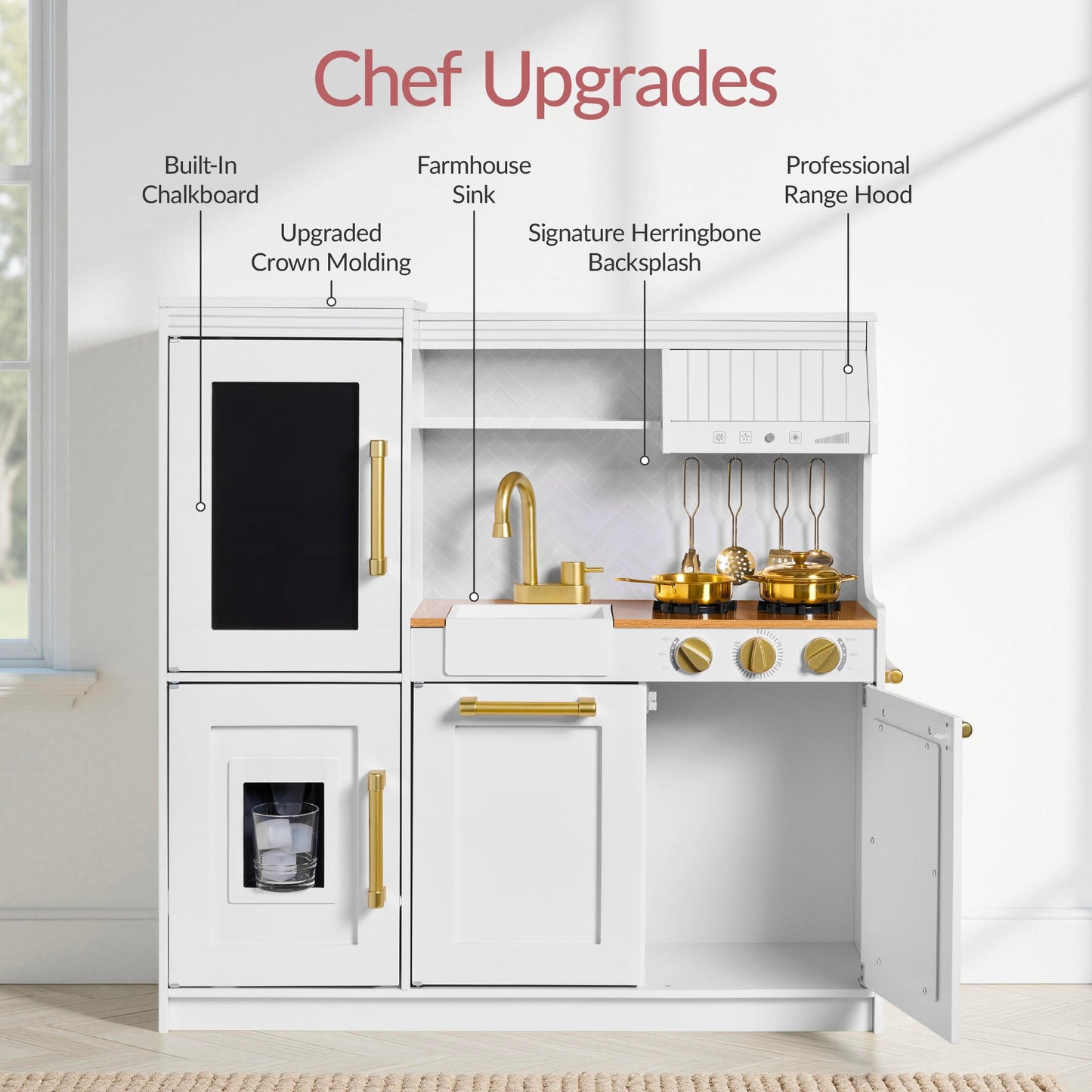 Pretend Play Kitchen with Framed Chalkboard