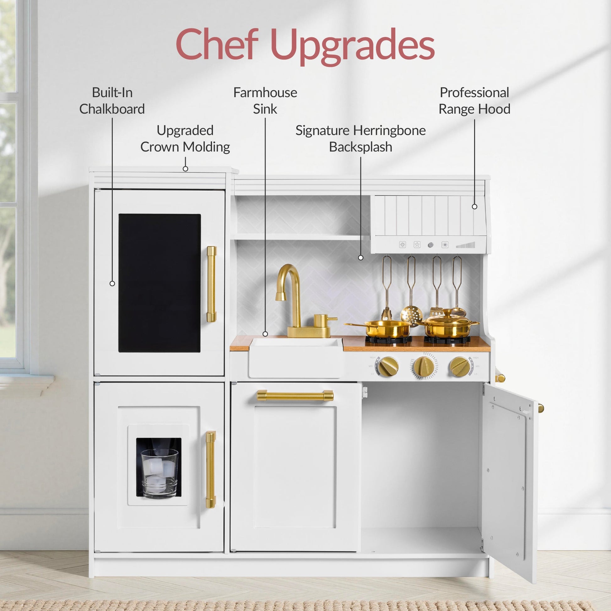 Pretend Play Kitchen with Framed Chalkboard