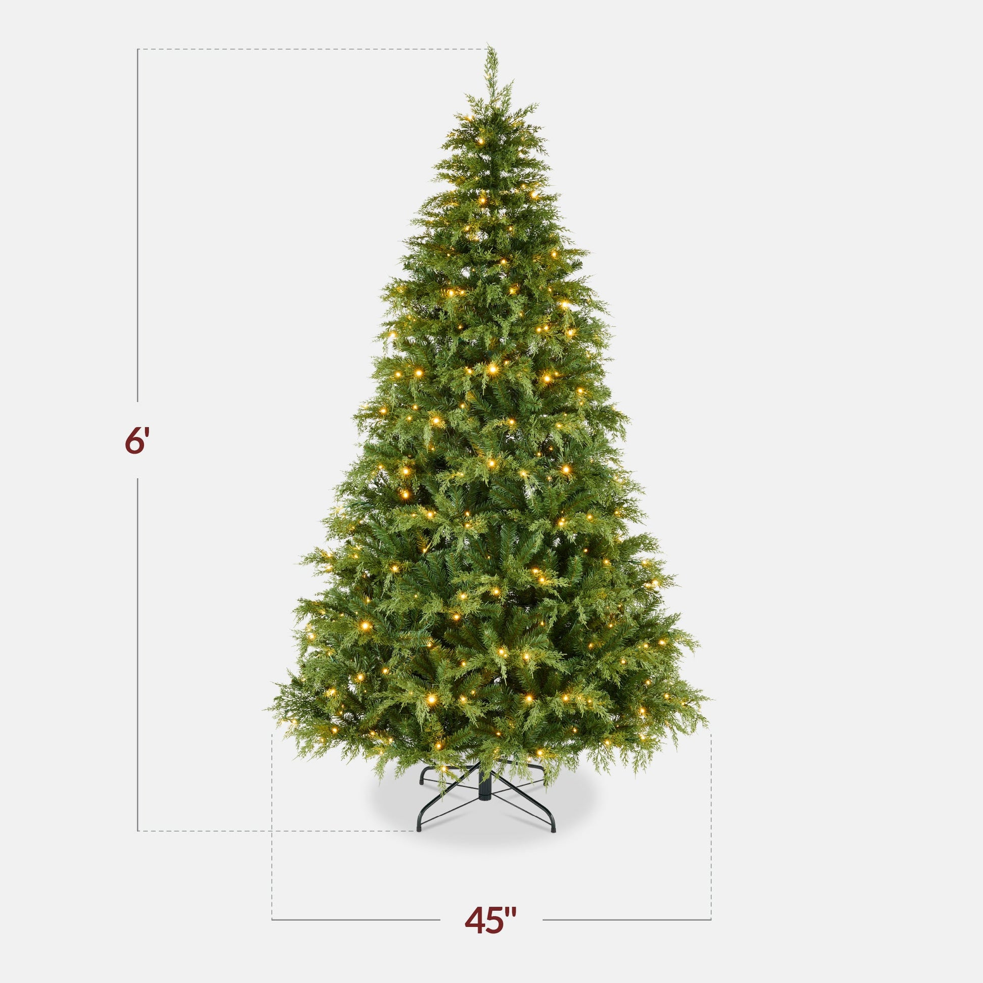 Pre-Lit Cedar Cypress Christmas Tree w/ Twinkling Lights