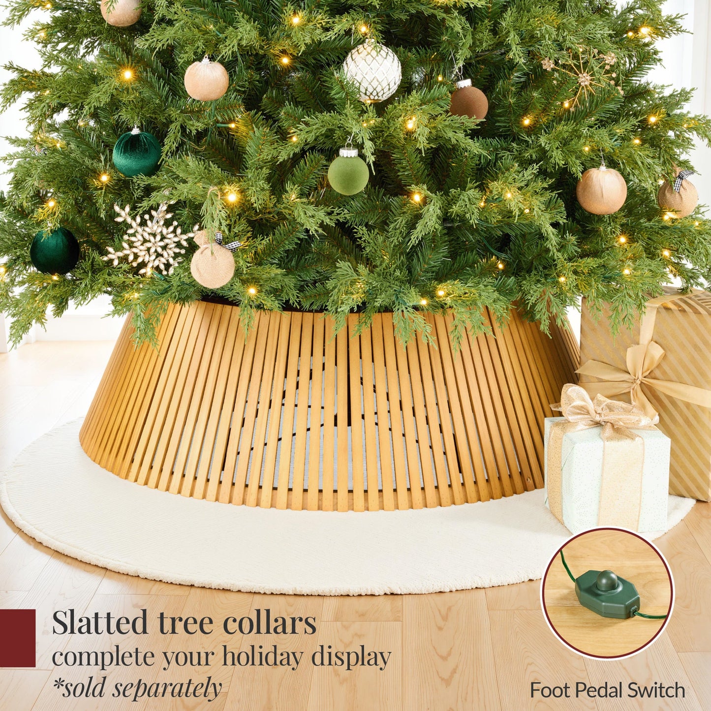 Pre-Lit Cedar Cypress Christmas Tree w/ Twinkling Lights