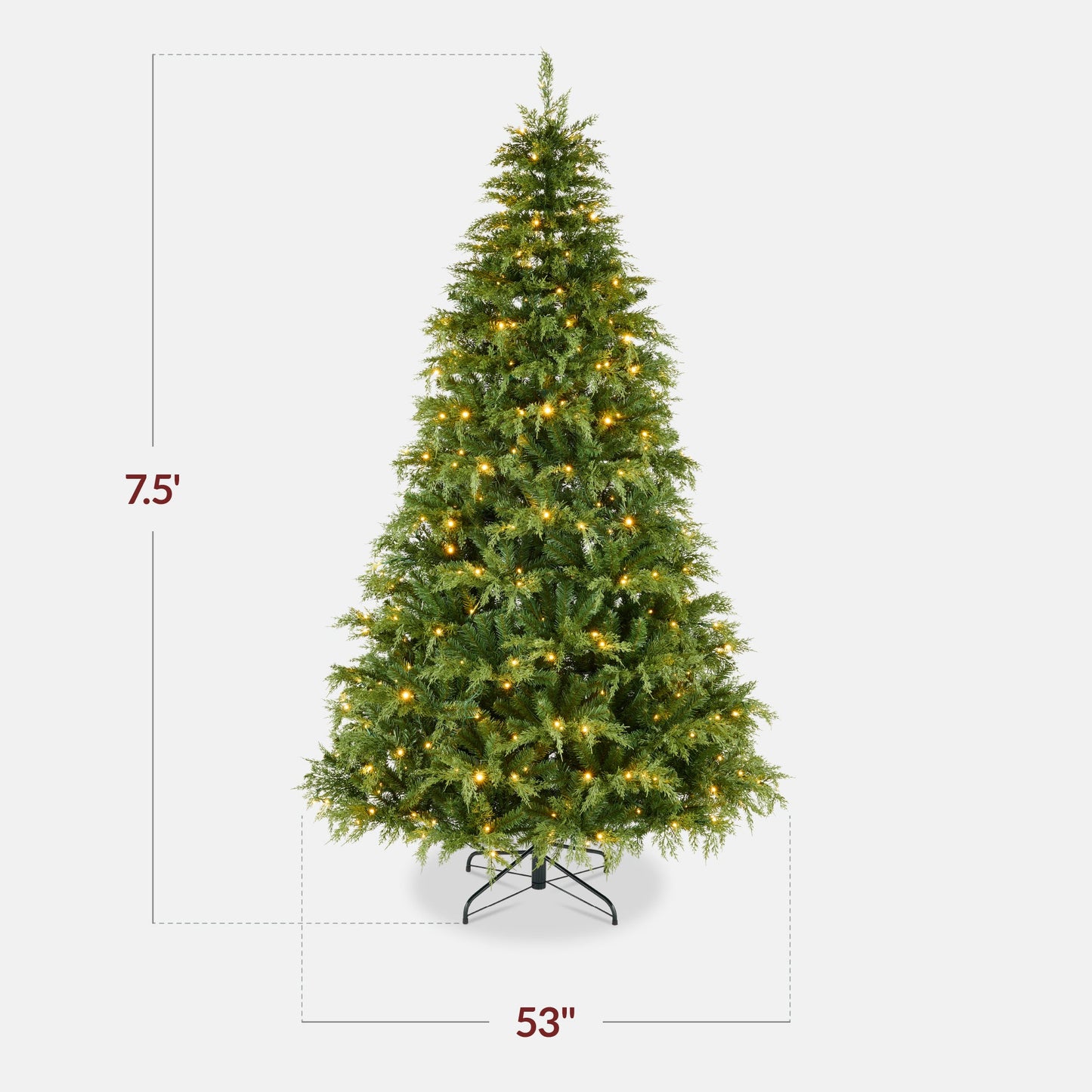 Pre-Lit Cedar Cypress Christmas Tree w/ Twinkling Lights