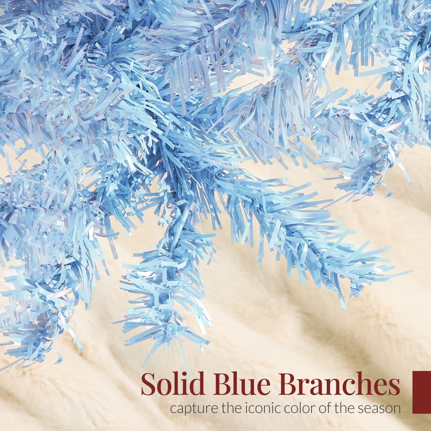 Artificial Baby Blue Christmas Tree, Unlit Pine Design w/Easy Assembly