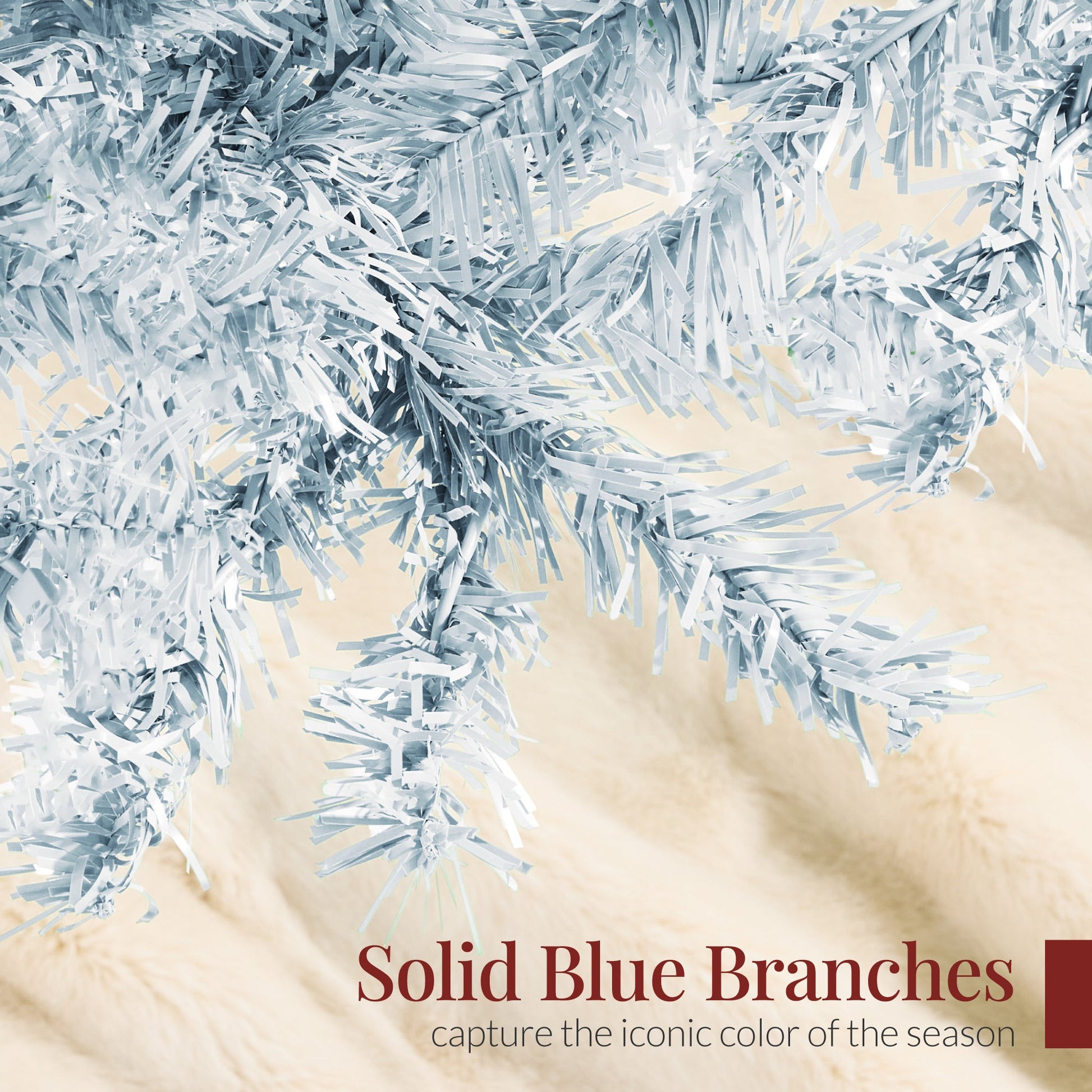 Artificial Ice Blue Christmas Tree, Unlit Pine Design w/Easy Assembly