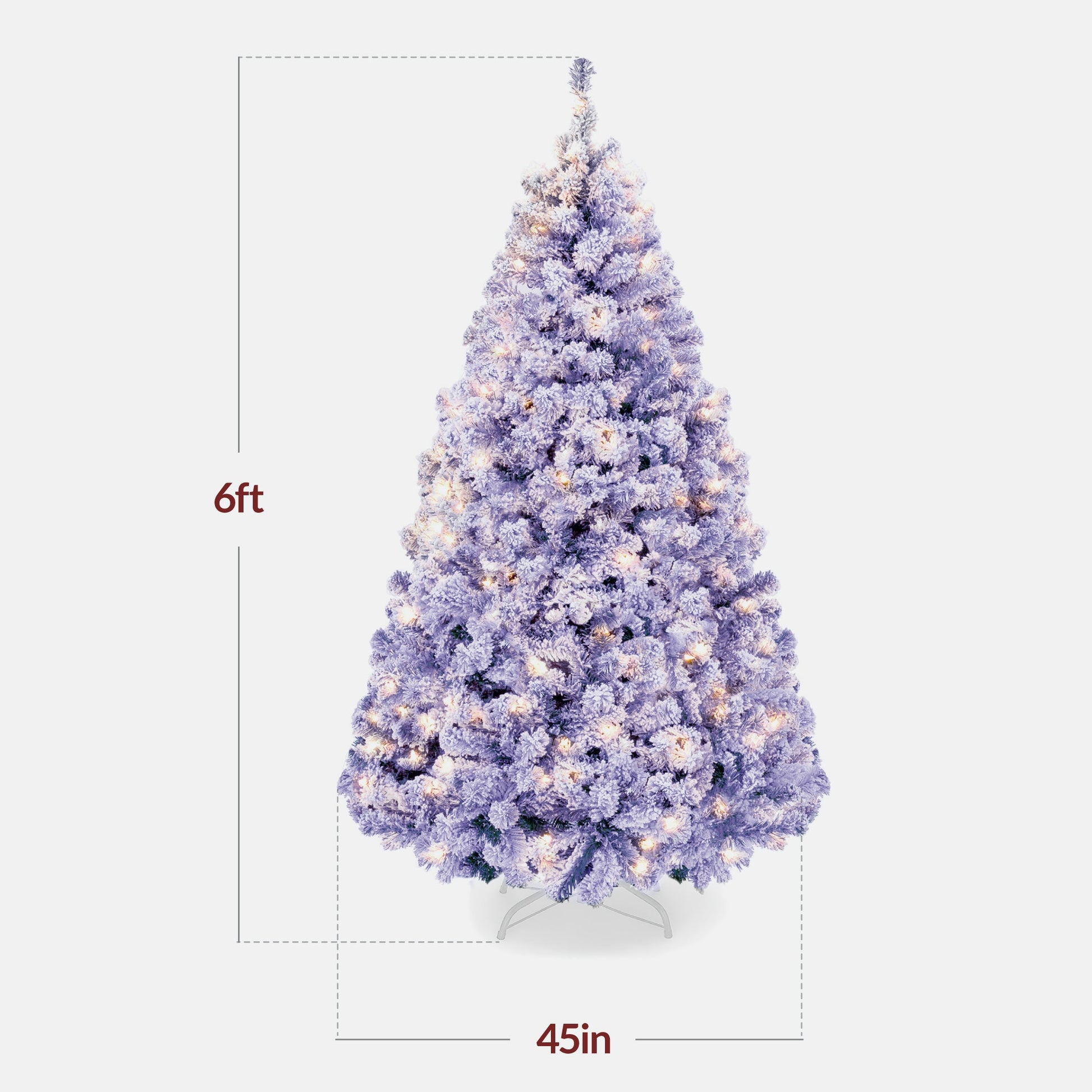 Pre-lit Christmas Tree, Snow Flocked Holiday Decor w/Twinkle Lights