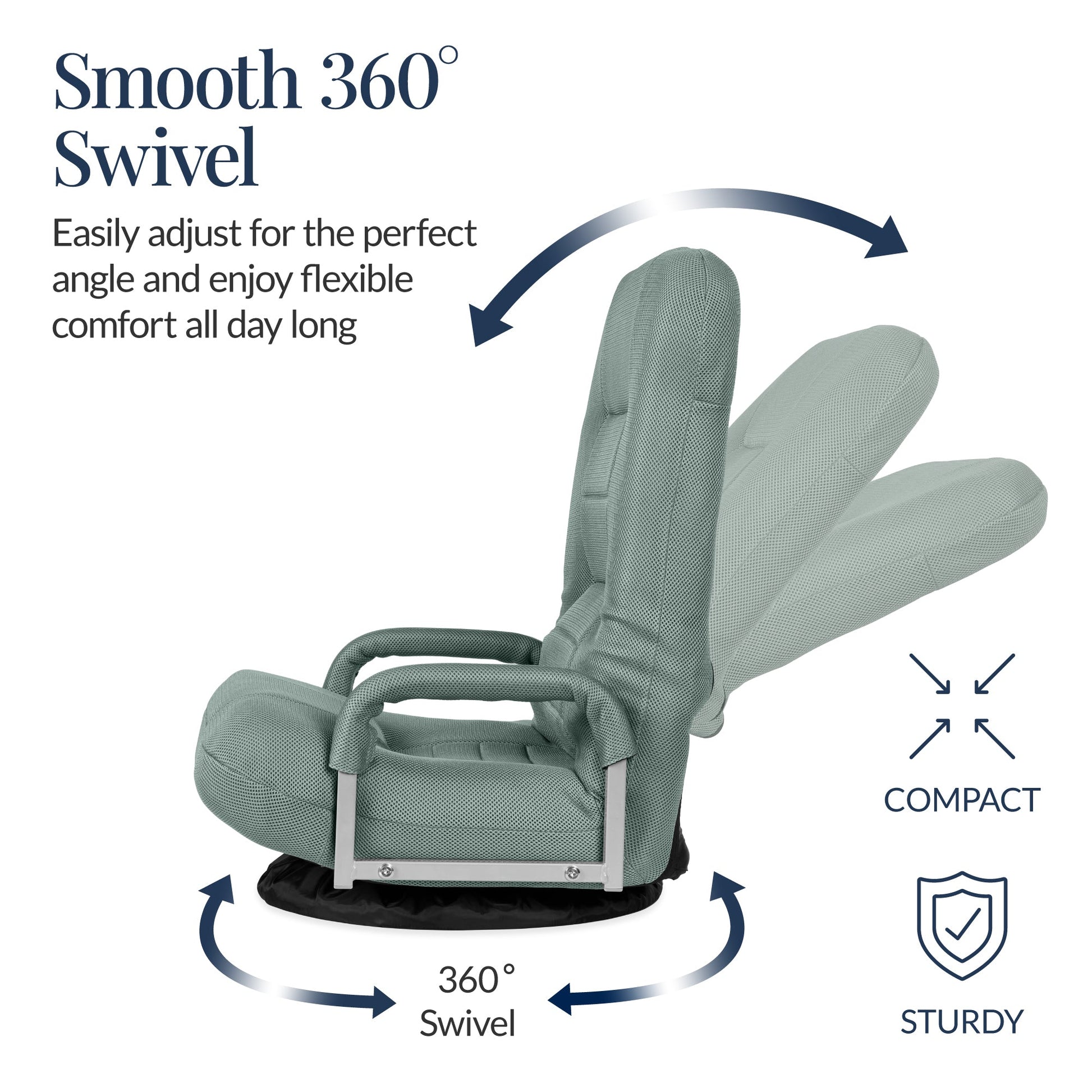 Gaming Floor Chair w/ 360-Degree Swivel, Armrest, Adjustable Backrest