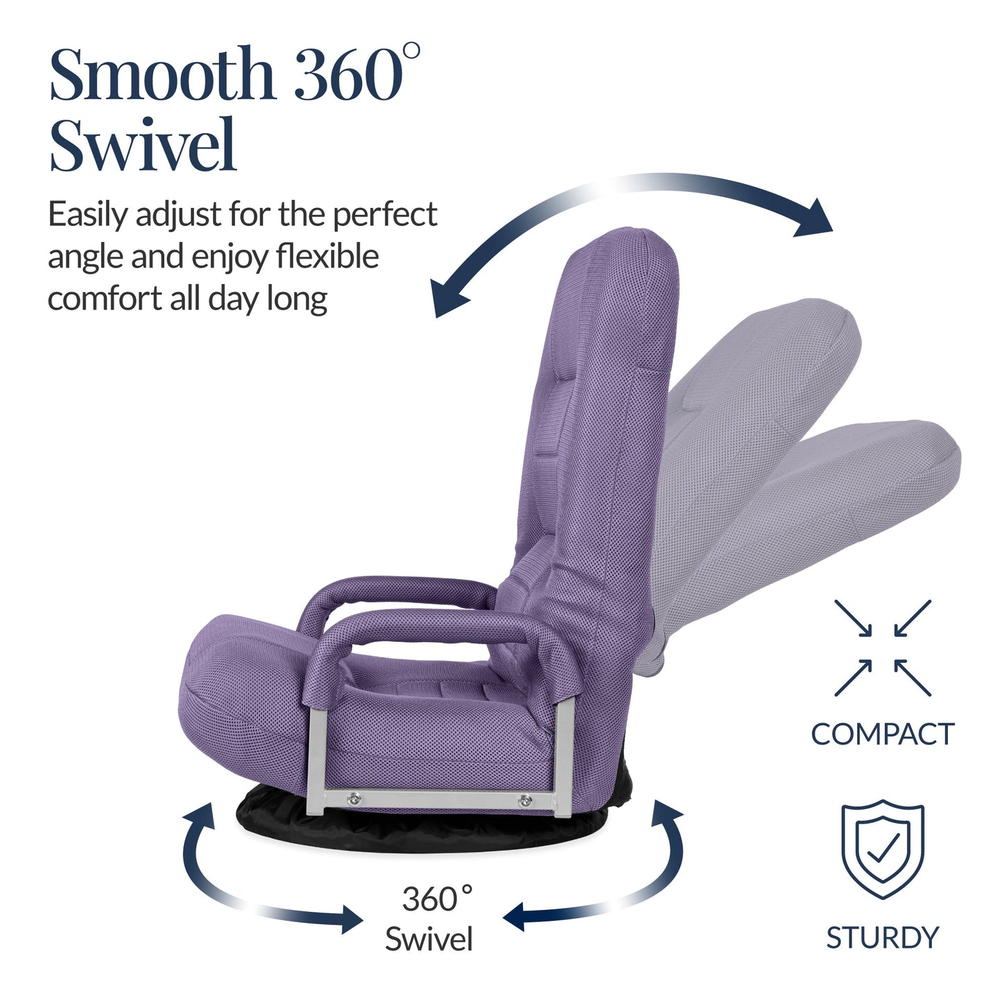 Gaming Floor Chair w/ 360-Degree Swivel, Armrest, Adjustable Backrest