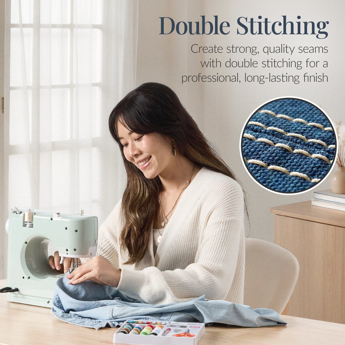 55-Piece Sewing Machine Kit for Beginners w/ 16 Stitch Patterns