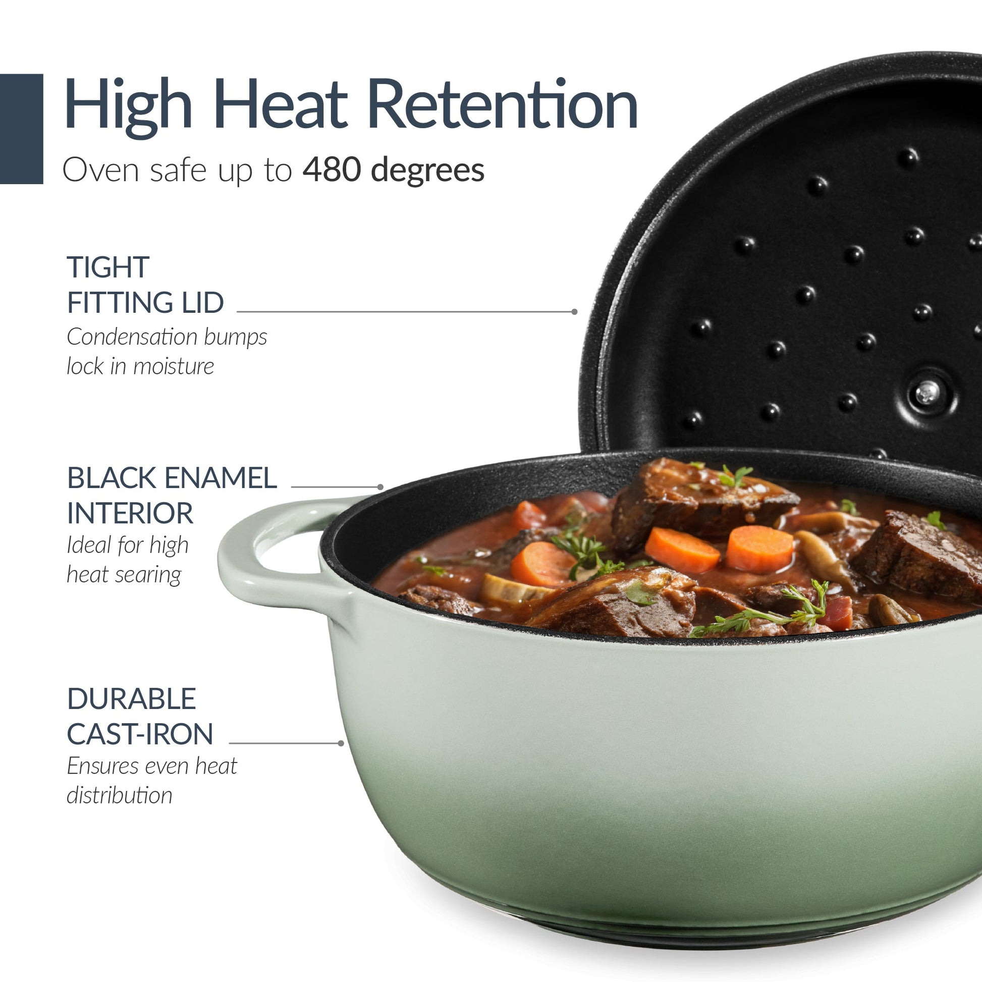 Non-Stick Pot & Pan Cookware Set, Cast Iron Skillet, Pan, Press, Dutch Oven