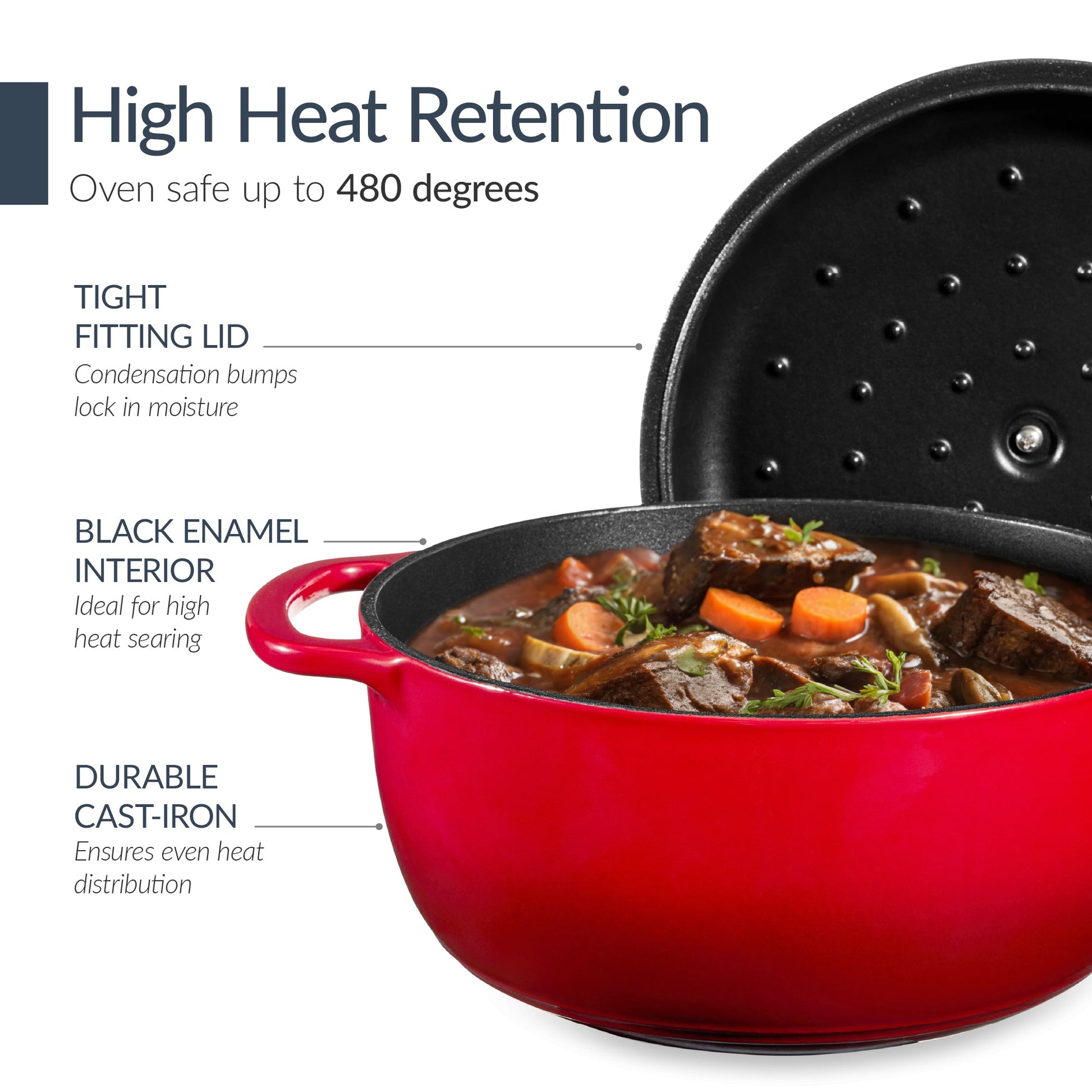 Non-Stick Pot & Pan Cookware Set, Cast Iron Skillet, Pan, Press, Dutch Oven